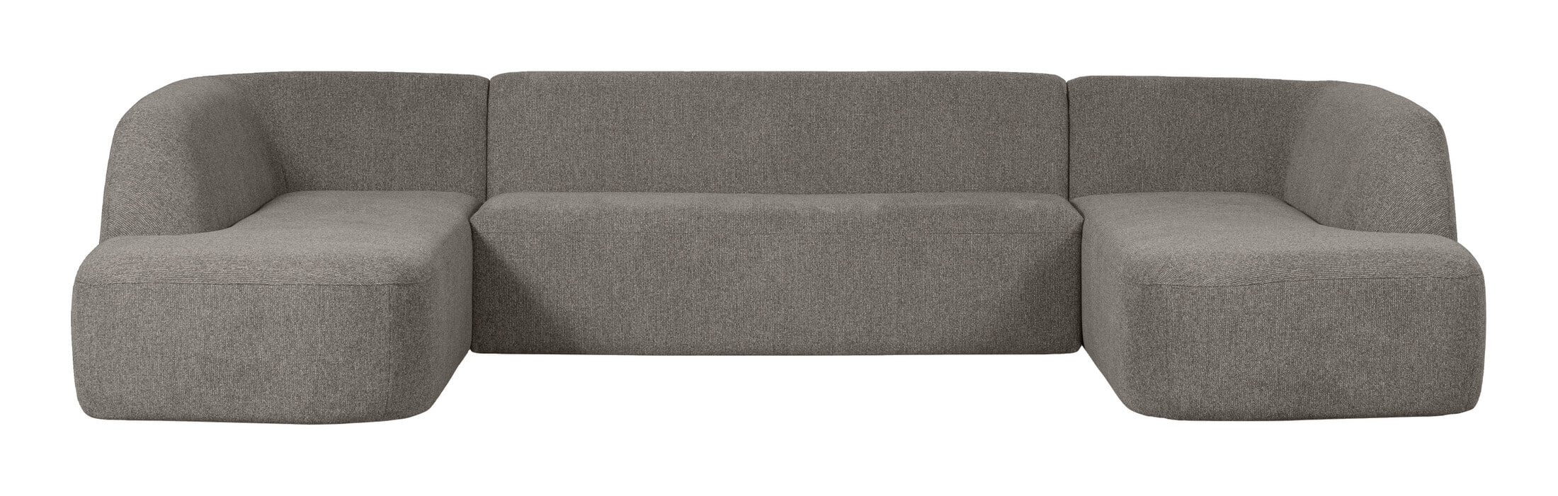 WOOOD Lounge U-Bank 'Sloping' Chenille, kleur Grijs