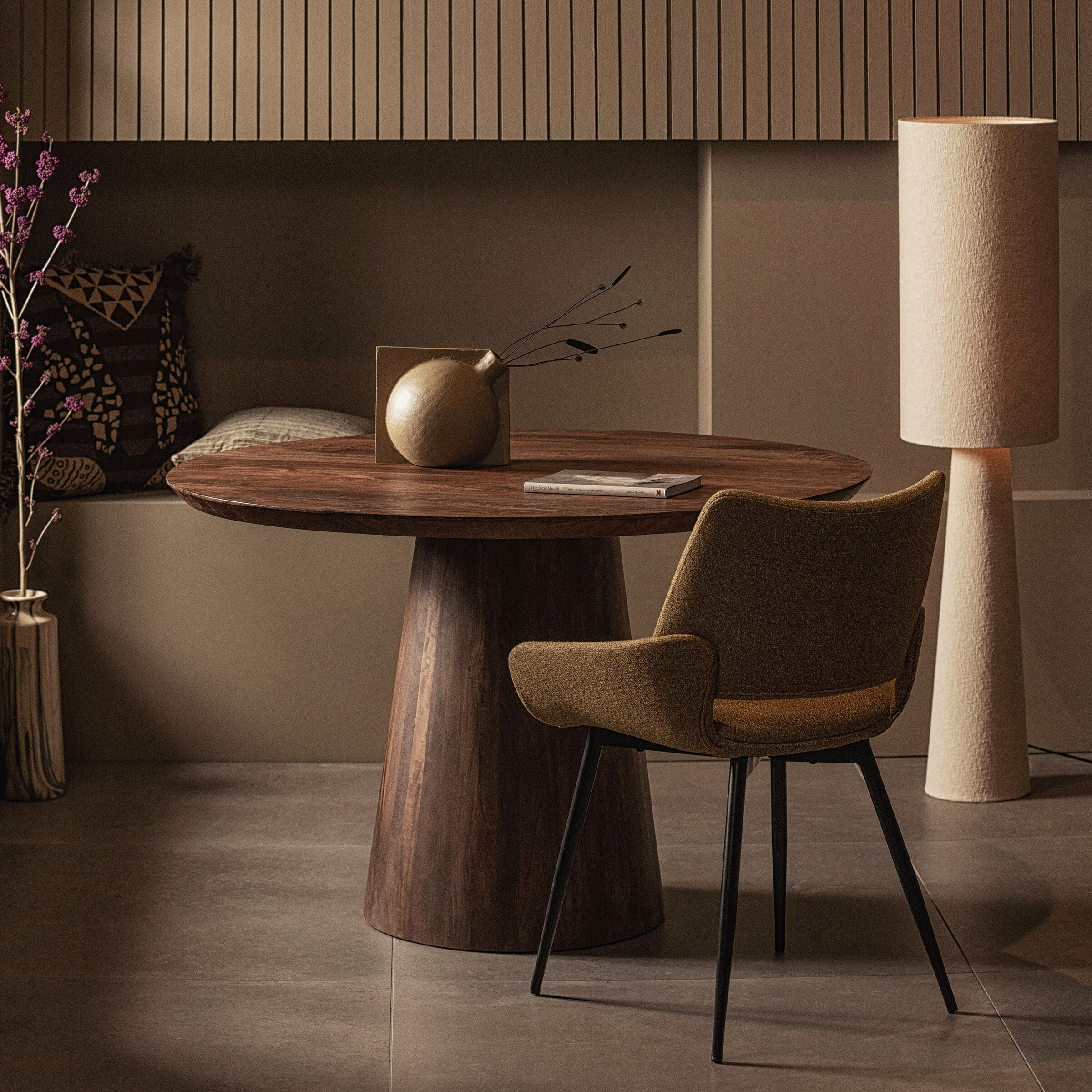 WOOOD Ronde Eettafel 'Limit' Mangohout, 130cm, kleur walnoot