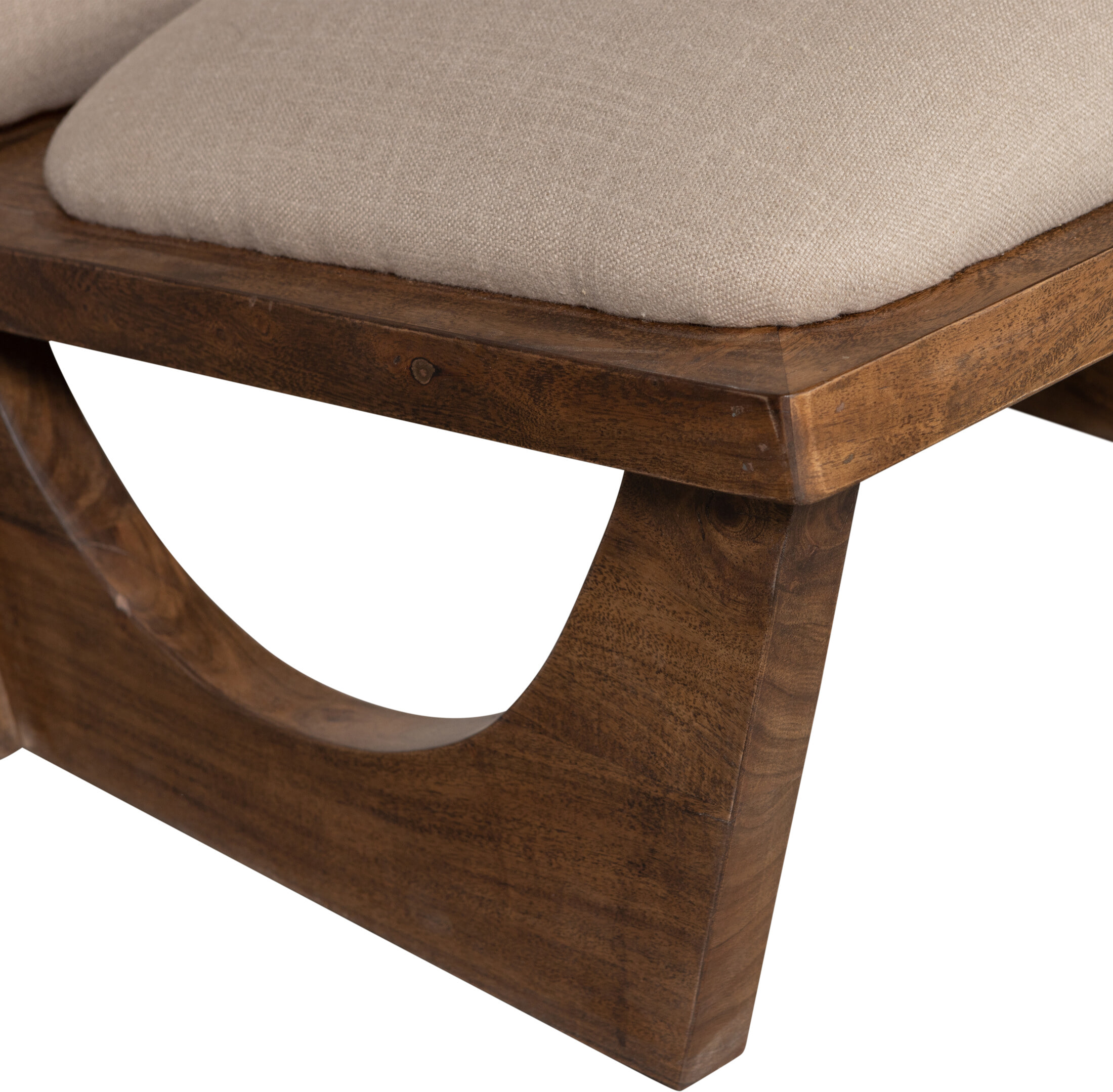 WOOOD Fauteuil 'Opulent' Bouclé en Acaciahout