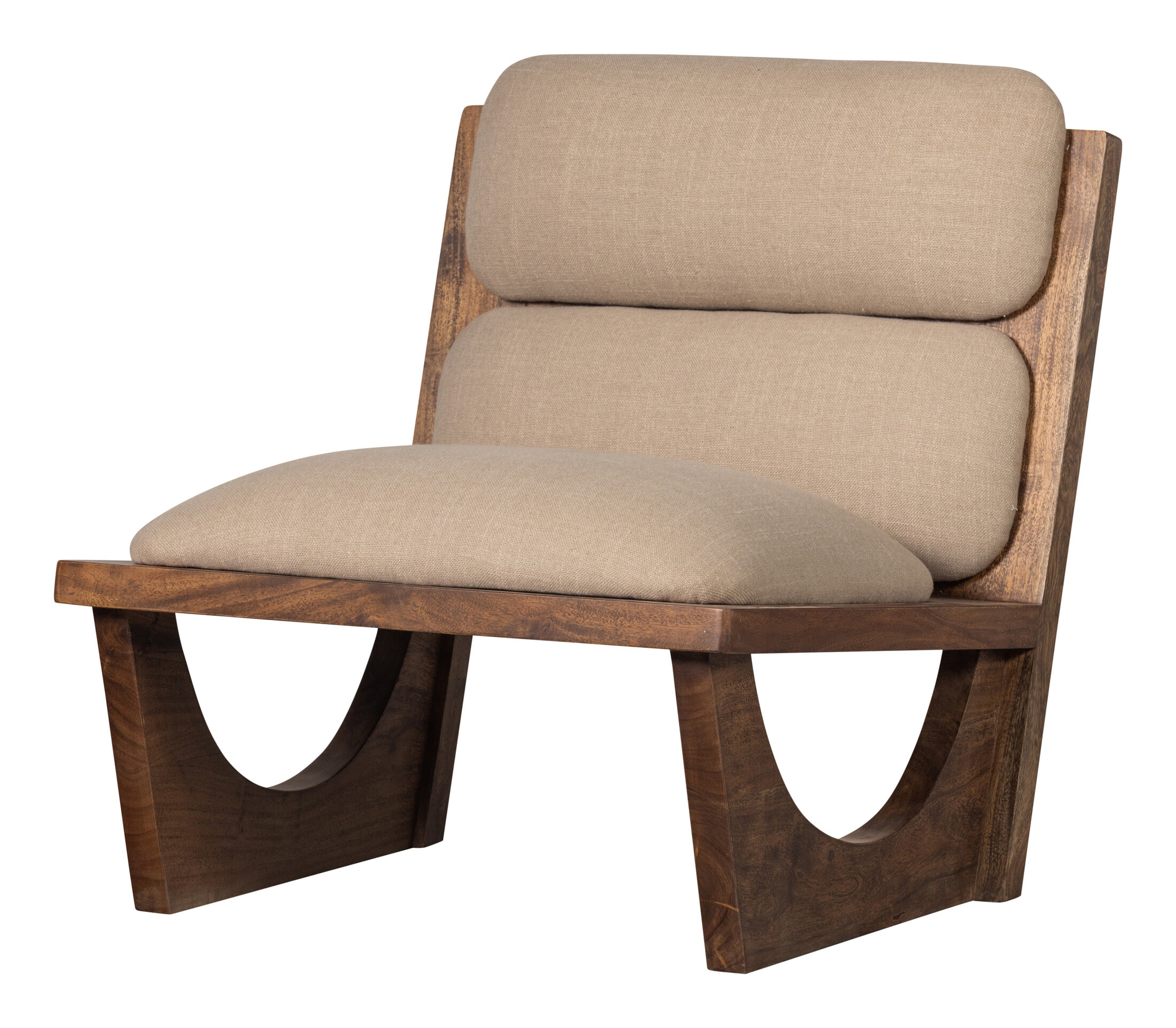 WOOOD Fauteuil 'Opulent' Bouclé en Acaciahout