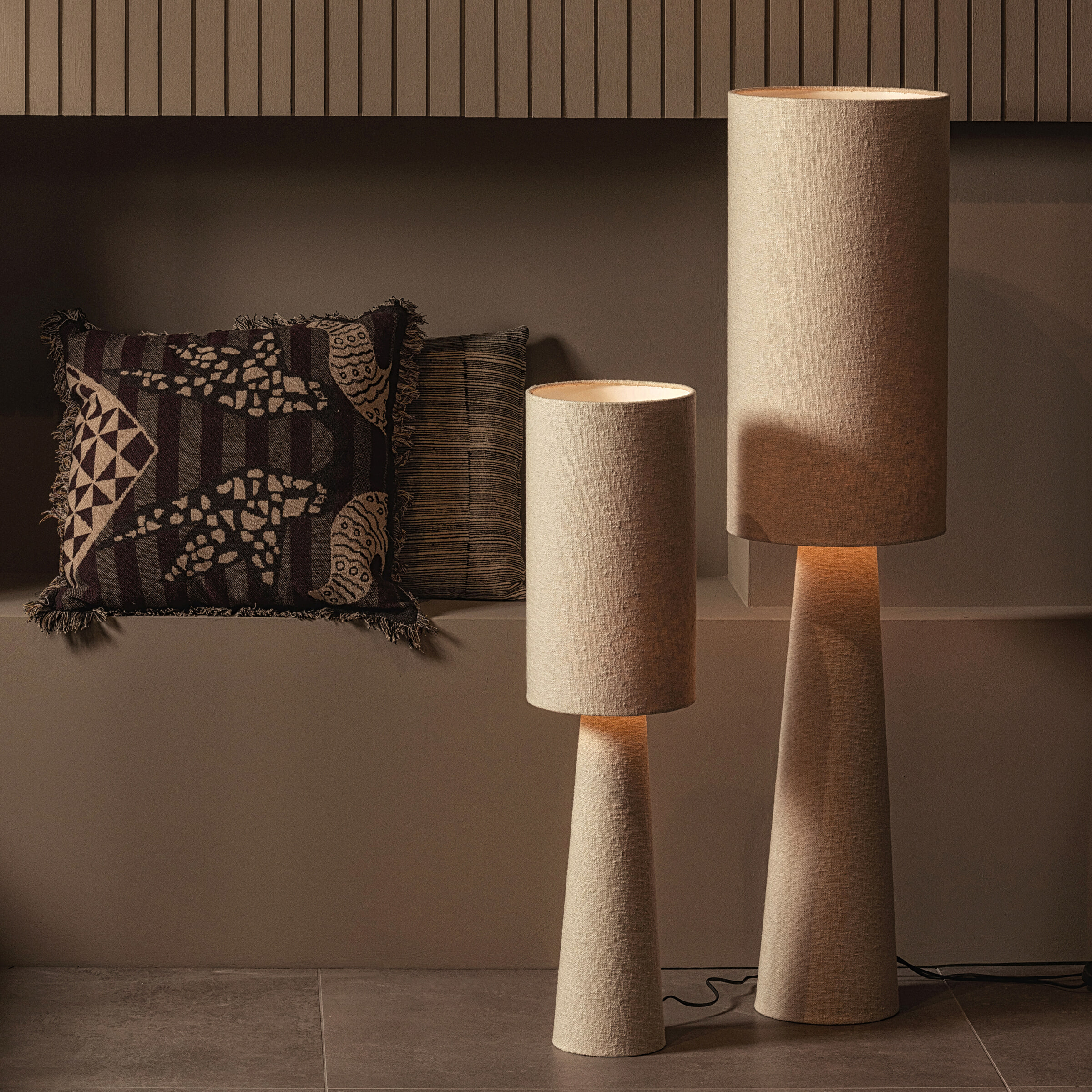 WOOOD Tafellamp / Vloerlamp 'Loft' Bouclé, 90cm