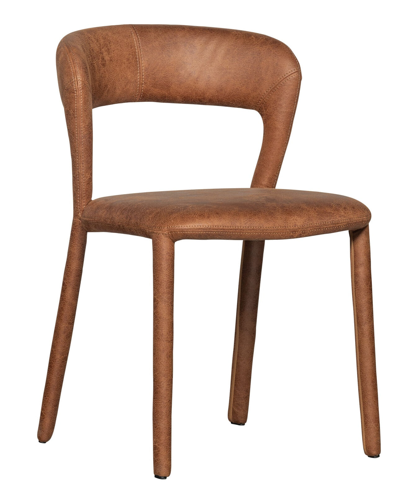 WOOOD Eetkamerstoel Noble Lederlook - Cognac