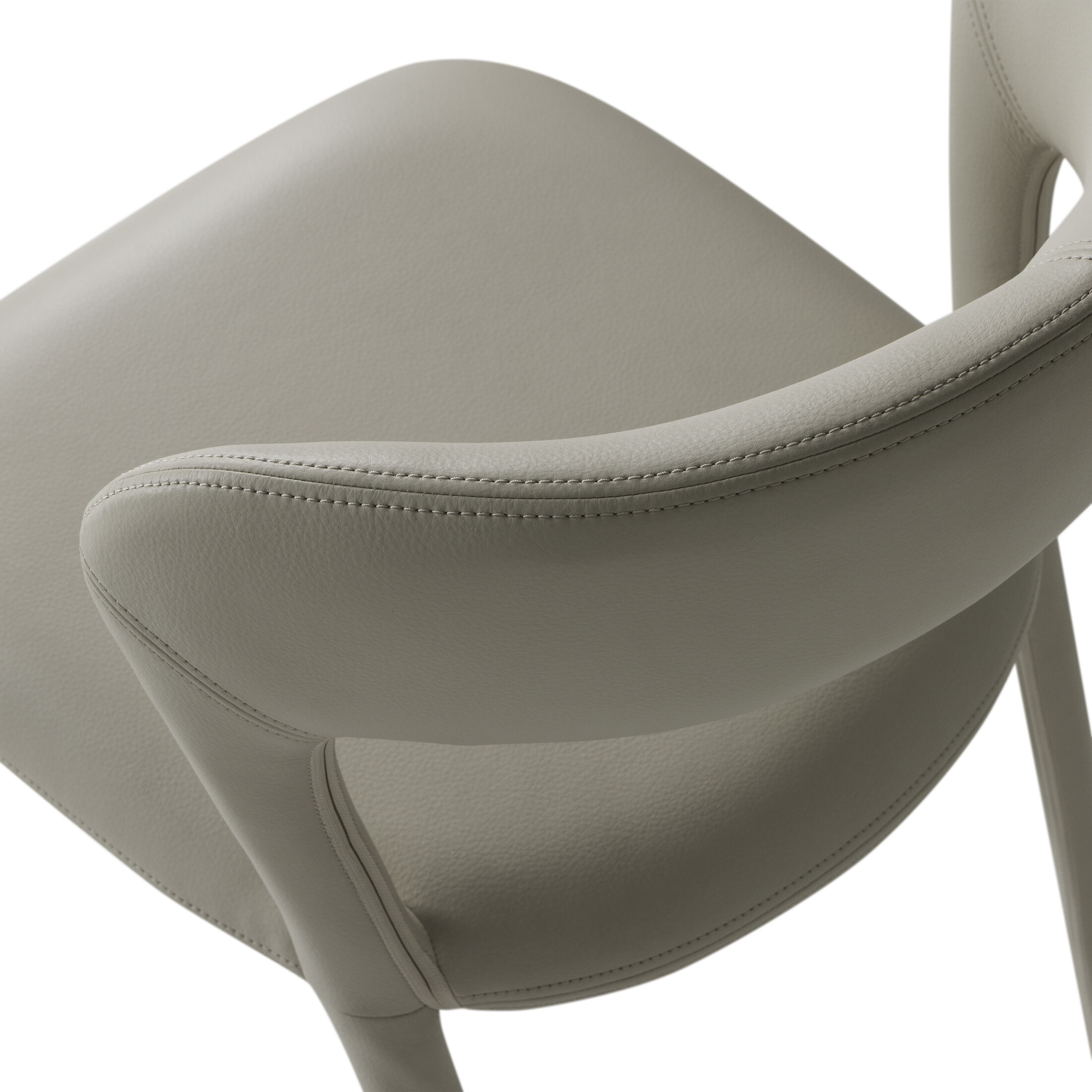 WOOOD Eetkamerstoel 'Noble' Lederlook, kleur Beige