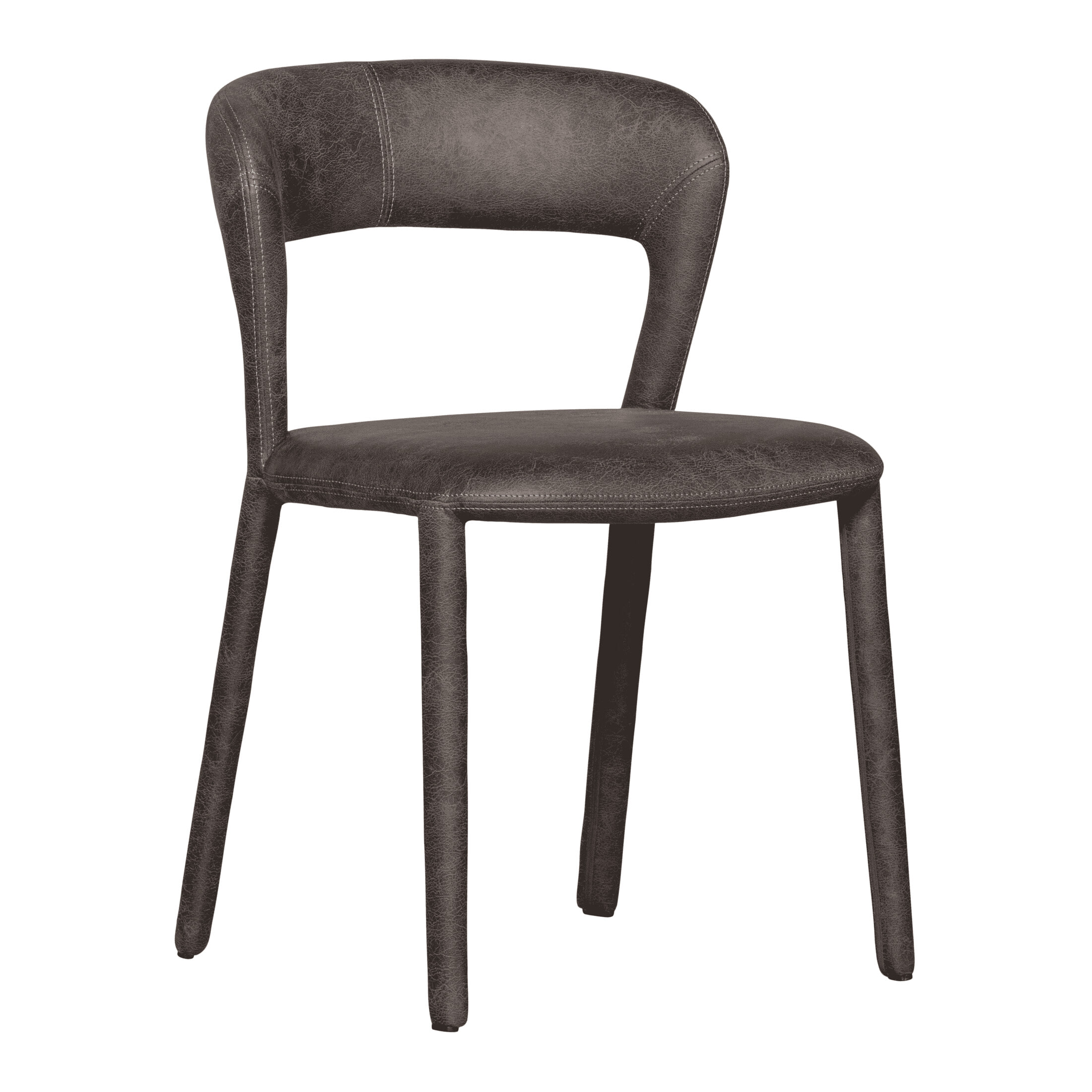 WOOOD Eetkamerstoel Noble Lederlook - Antraciet