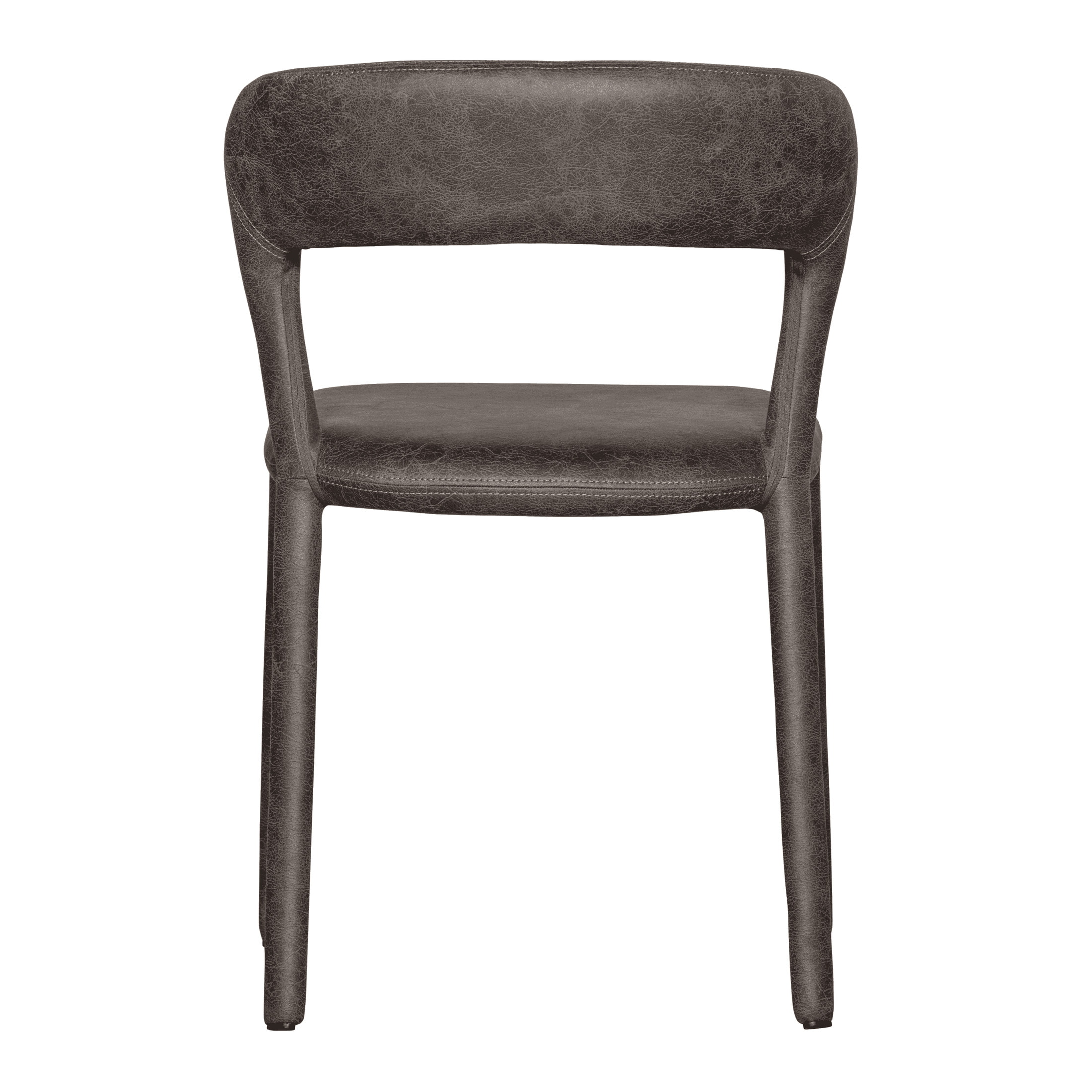WOOOD Eetkamerstoel 'Noble' Lederlook, kleur Antraciet