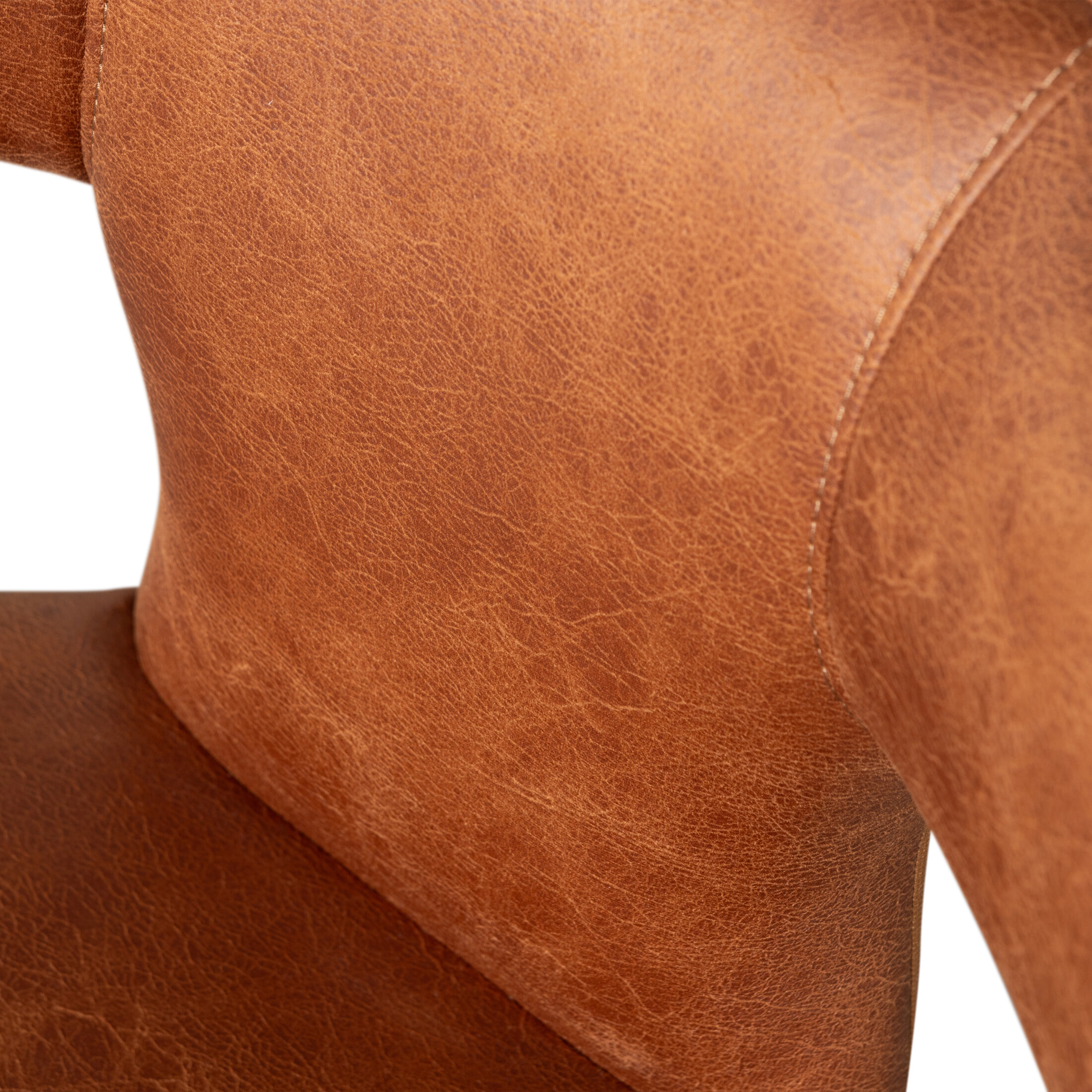 WOOOD Eetkamerstoel 'Permit' Lederlook, kleur Cognac