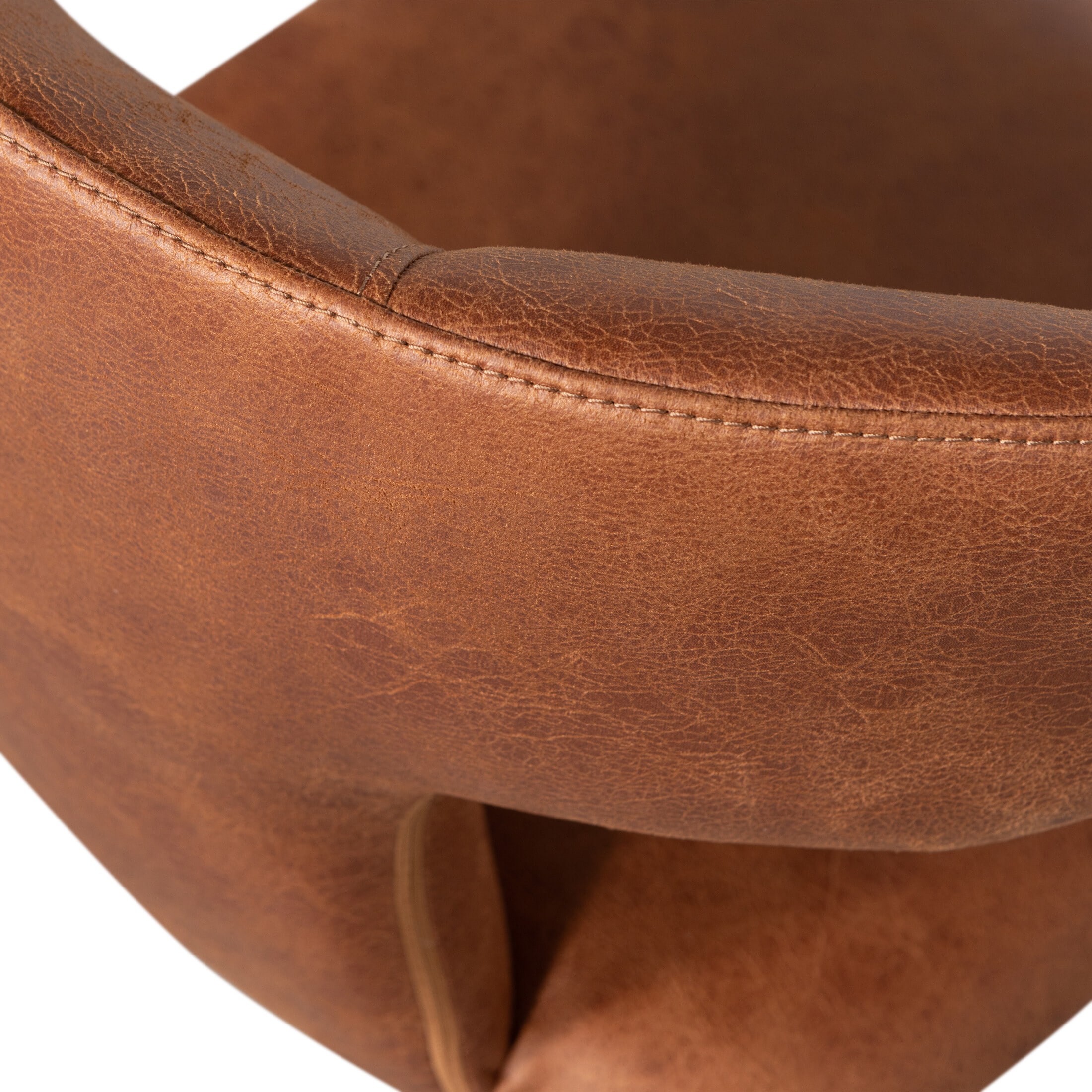 WOOOD Eetkamerstoel 'Permit' Lederlook, kleur Cognac