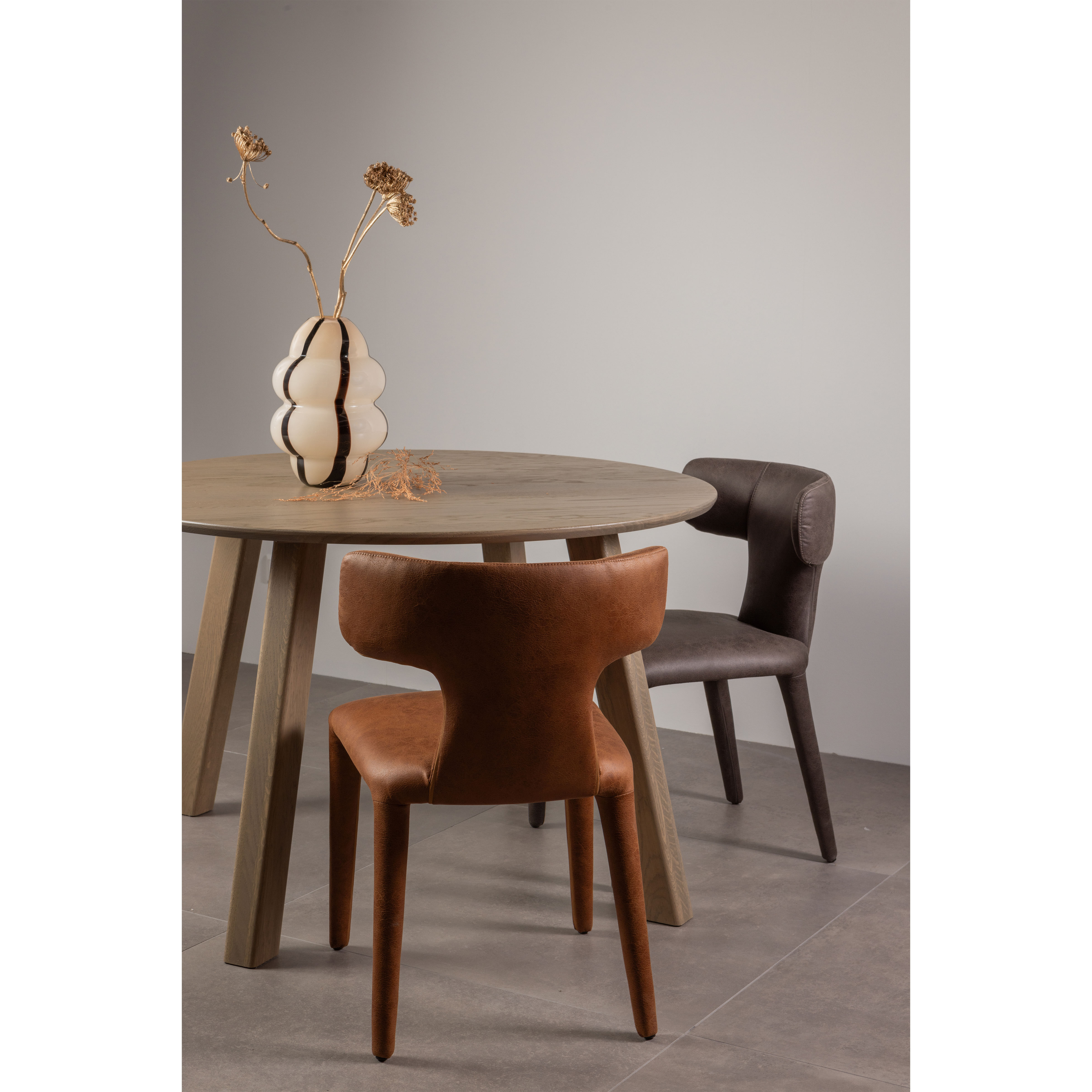 WOOOD Eetkamerstoel 'Permit' Lederlook, kleur Cognac