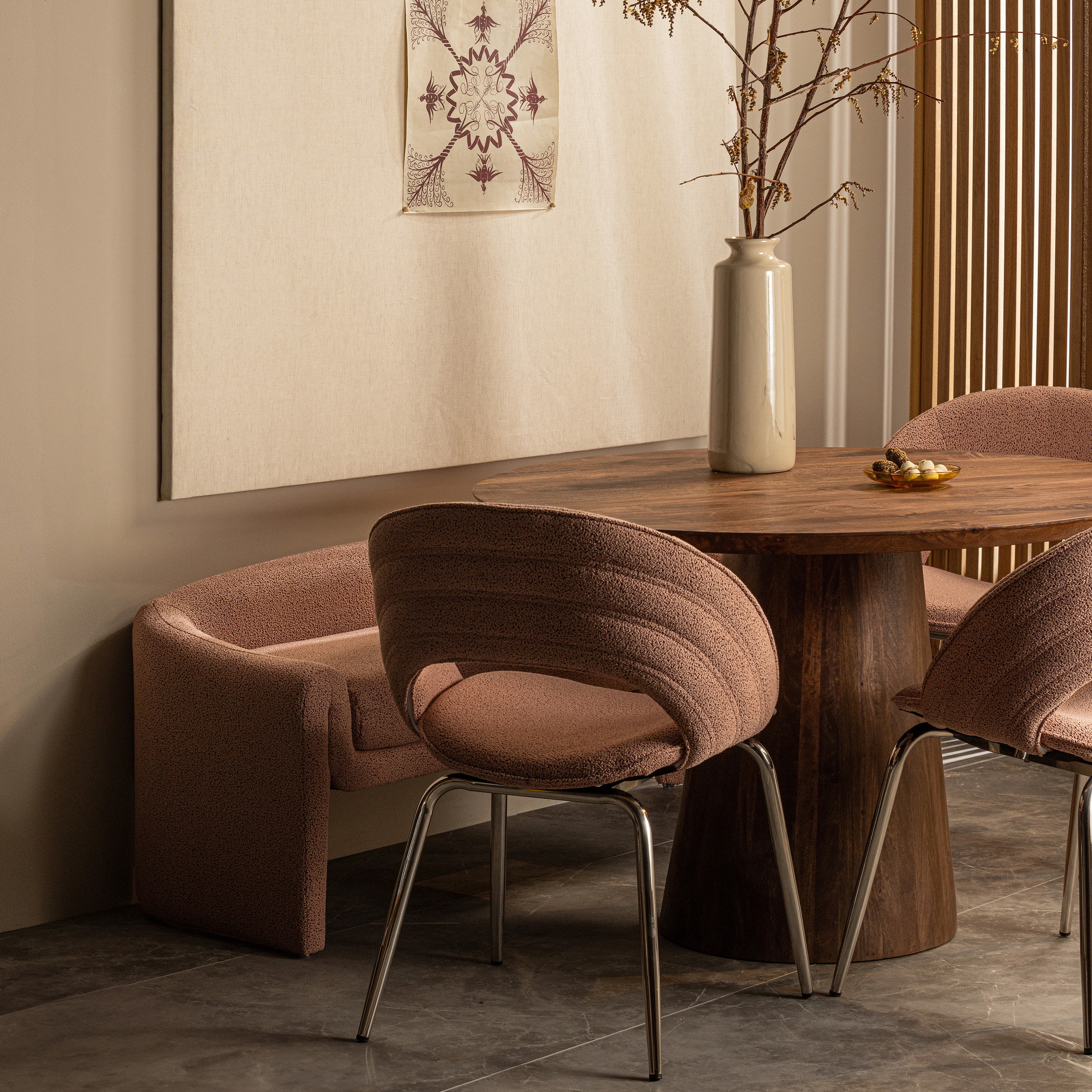 WOOOD Ronde Eettafel 'Limit' Mangohout, 130cm, kleur walnoot