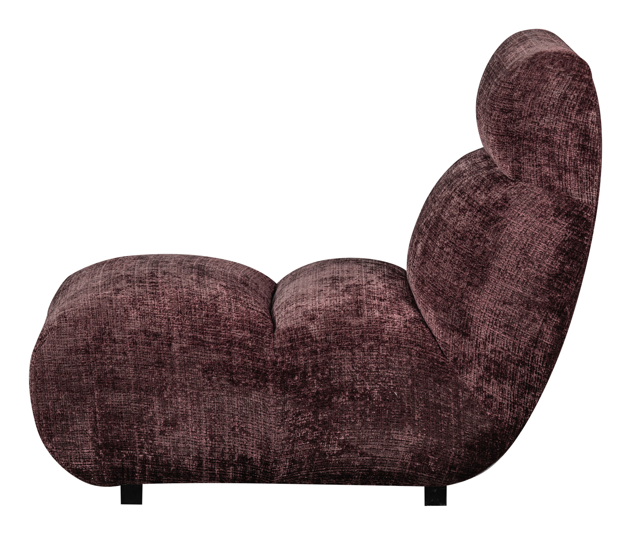 WOOOD Fauteuil 'Observe' Chenille, kleur Aubergine