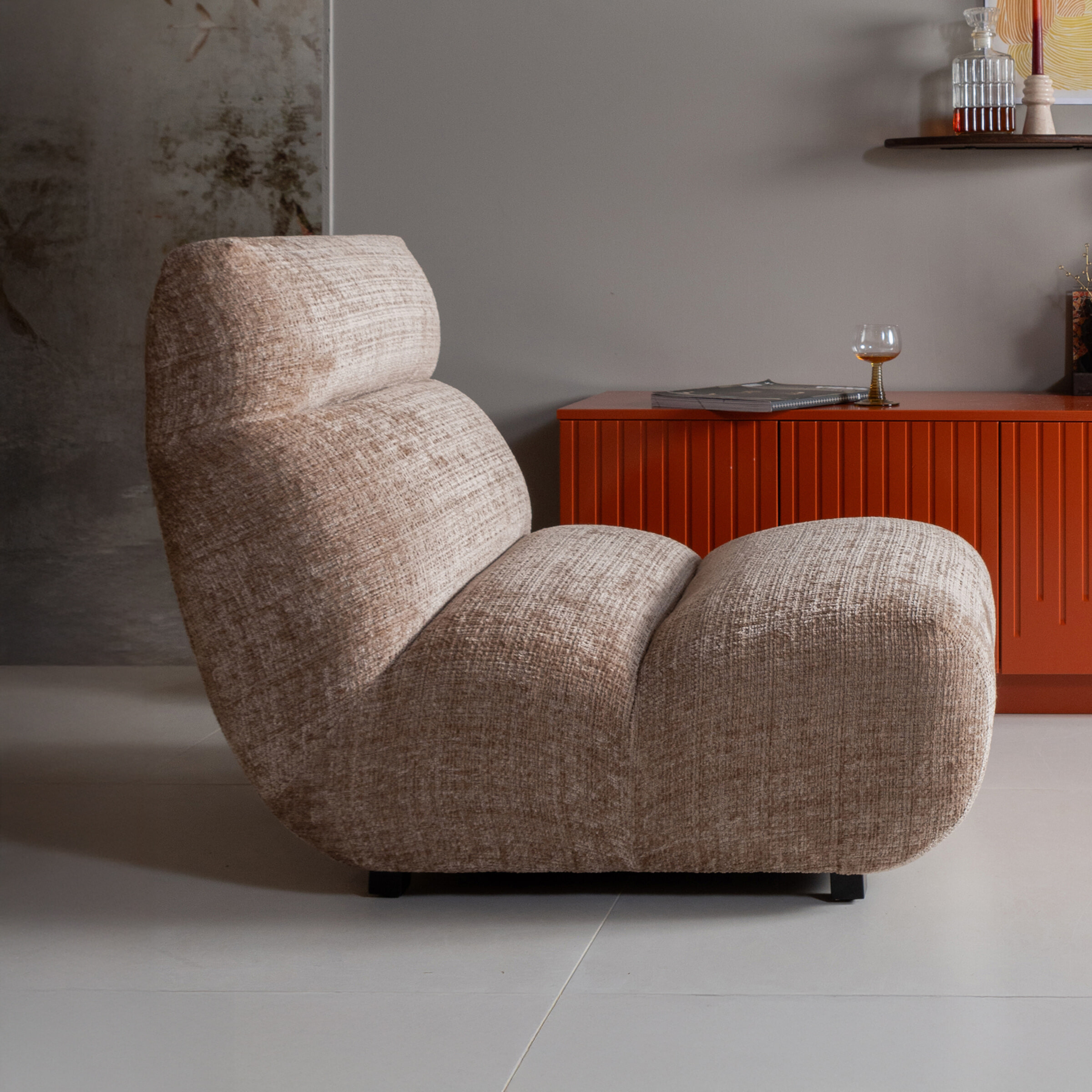 WOOOD Fauteuil 'Observe' Chenille