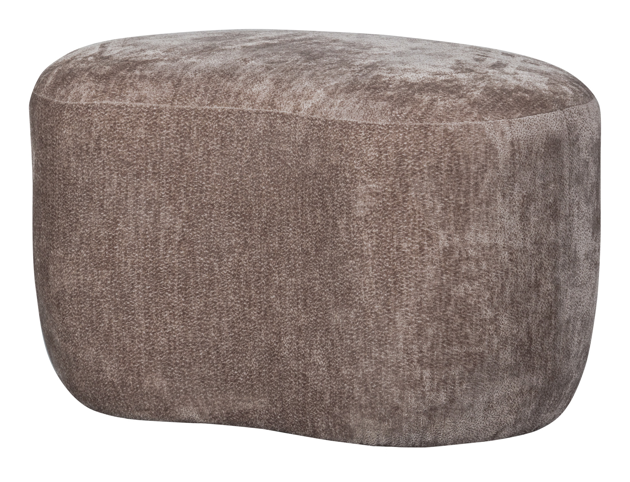 WOOOD Organische Poef 'Popular' Chenille, kleur Taupe