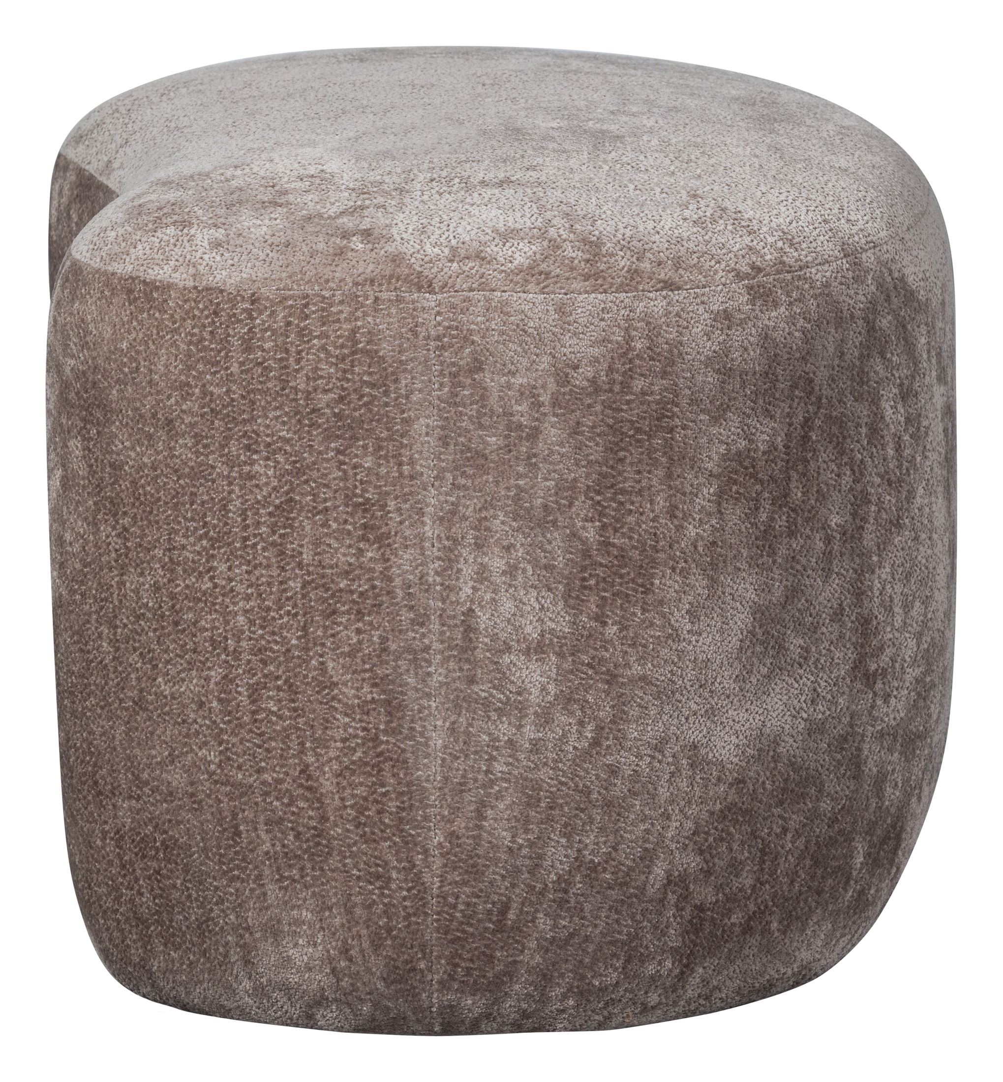 WOOOD Organische Poef 'Popular' Chenille, kleur Taupe