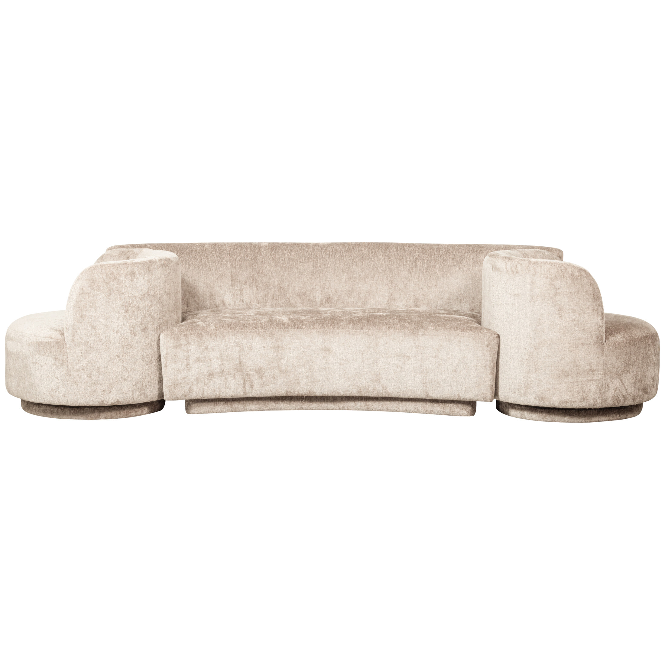 WOOOD Bank 'Combi-Popular' Bank+2 fauteuils, 290cm, Chenille, kleur Naturel