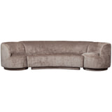 WOOOD Bank 'Combi-Popular' Bank+2 fauteuils, 290cm, Chenille, kleur Taupe
