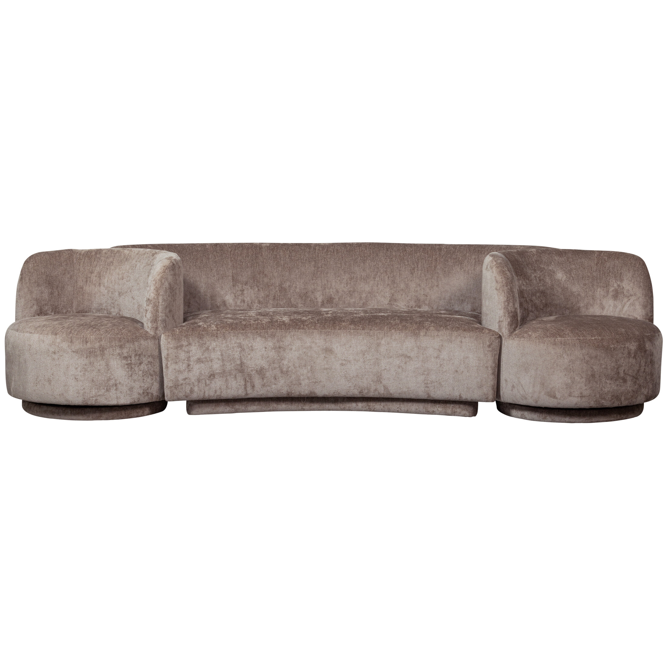 WOOOD Bank 'Combi-Popular' Bank+2 fauteuils, 290cm, Chenille, kleur Taupe