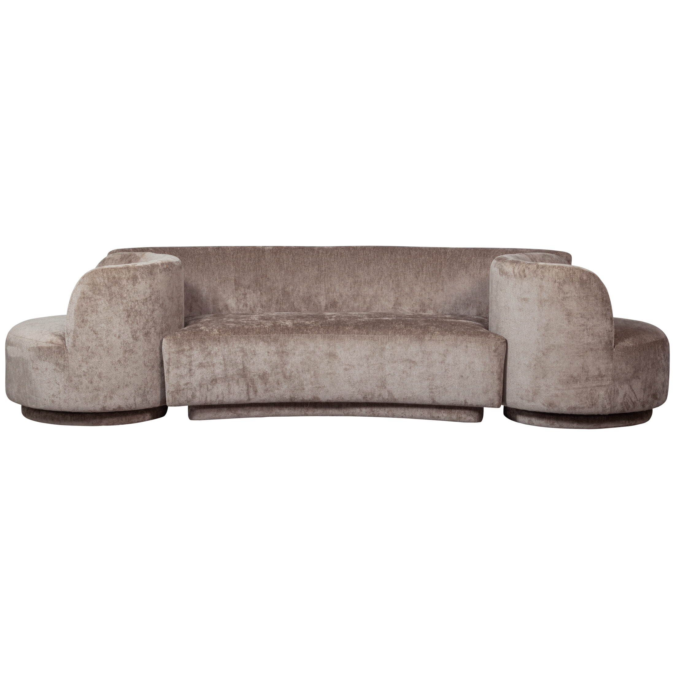 WOOOD Bank 'Combi-Popular' Bank+2 fauteuils, 290cm, Chenille, kleur Taupe