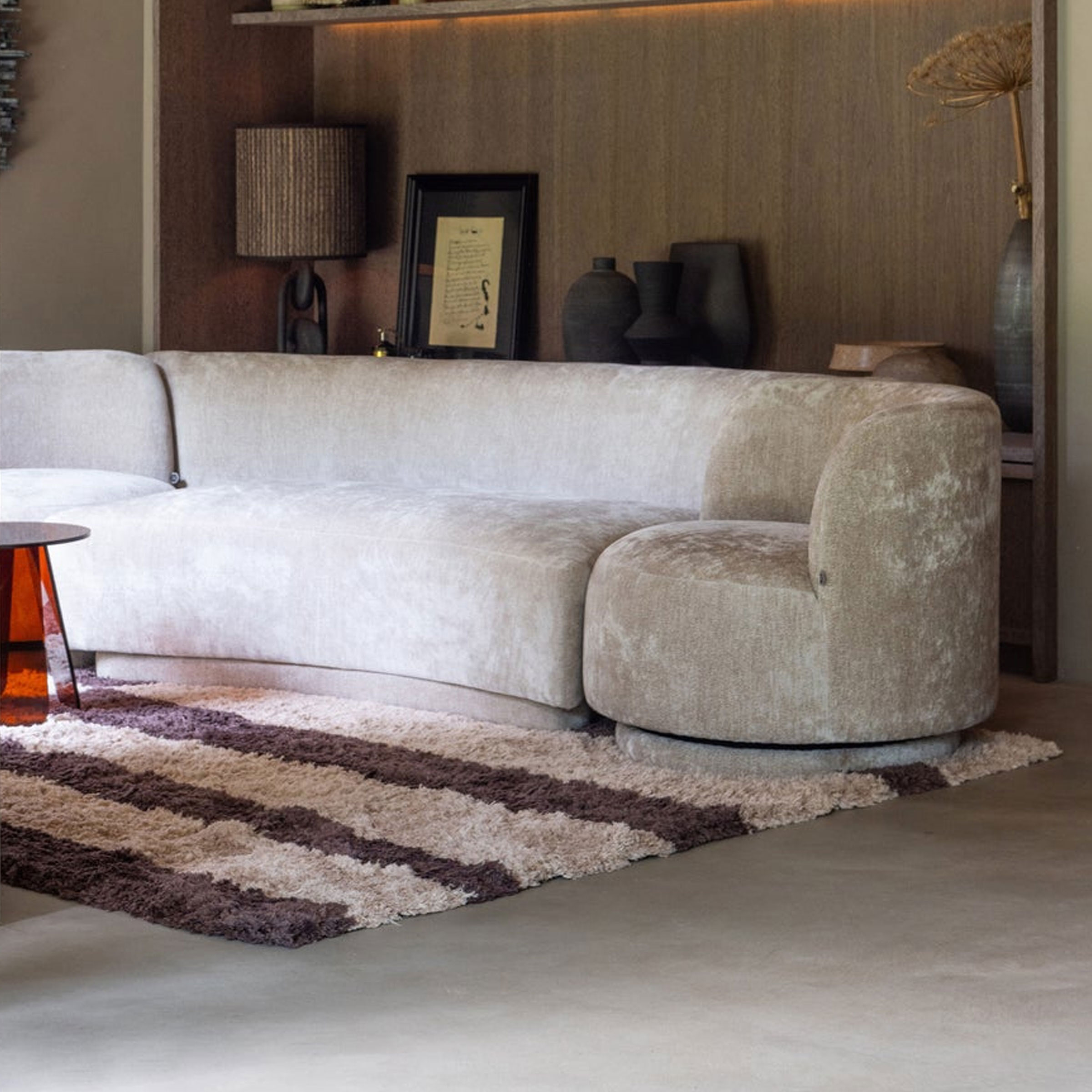 WOOOD Bank 'Combi-Popular' Bank+2 fauteuils, 290cm, Chenille