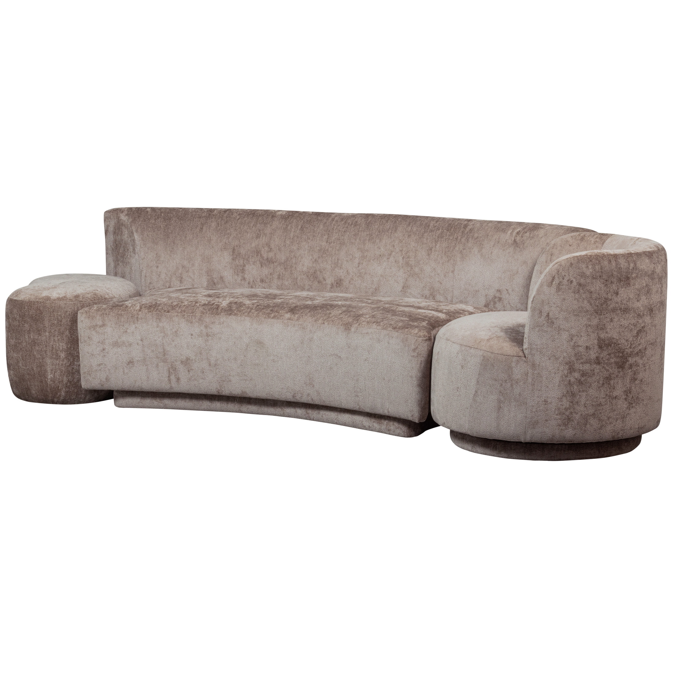 WOOOD Bank 'Combi-Popular' Bank+fauteuil+poef, Chenille, kleur Taupe