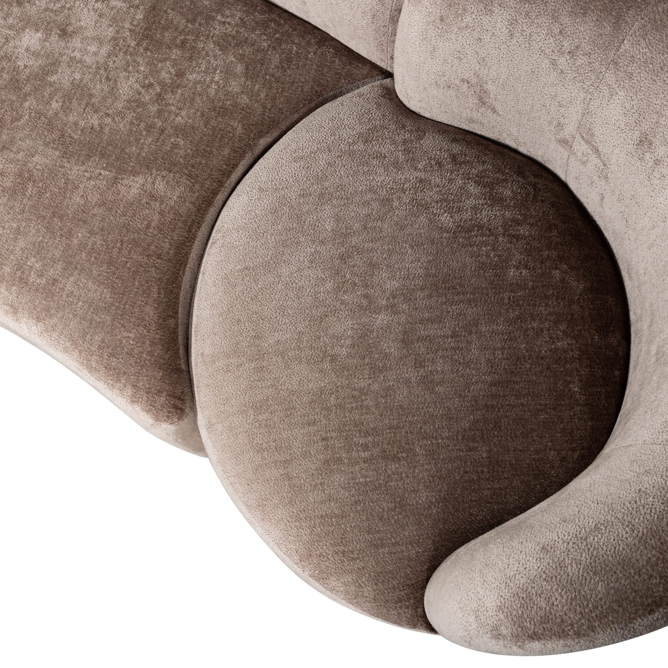 WOOOD Bank 'Combi-Popular' Bank+2 fauteuils, 290cm, Chenille, kleur Taupe