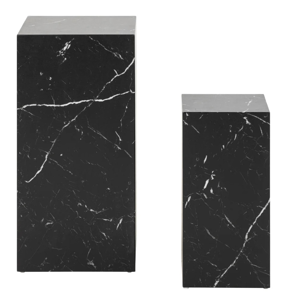 Artistiq Bijzettafel 'Christana' Set van 2 stuks, kleur Zwart marmerlook