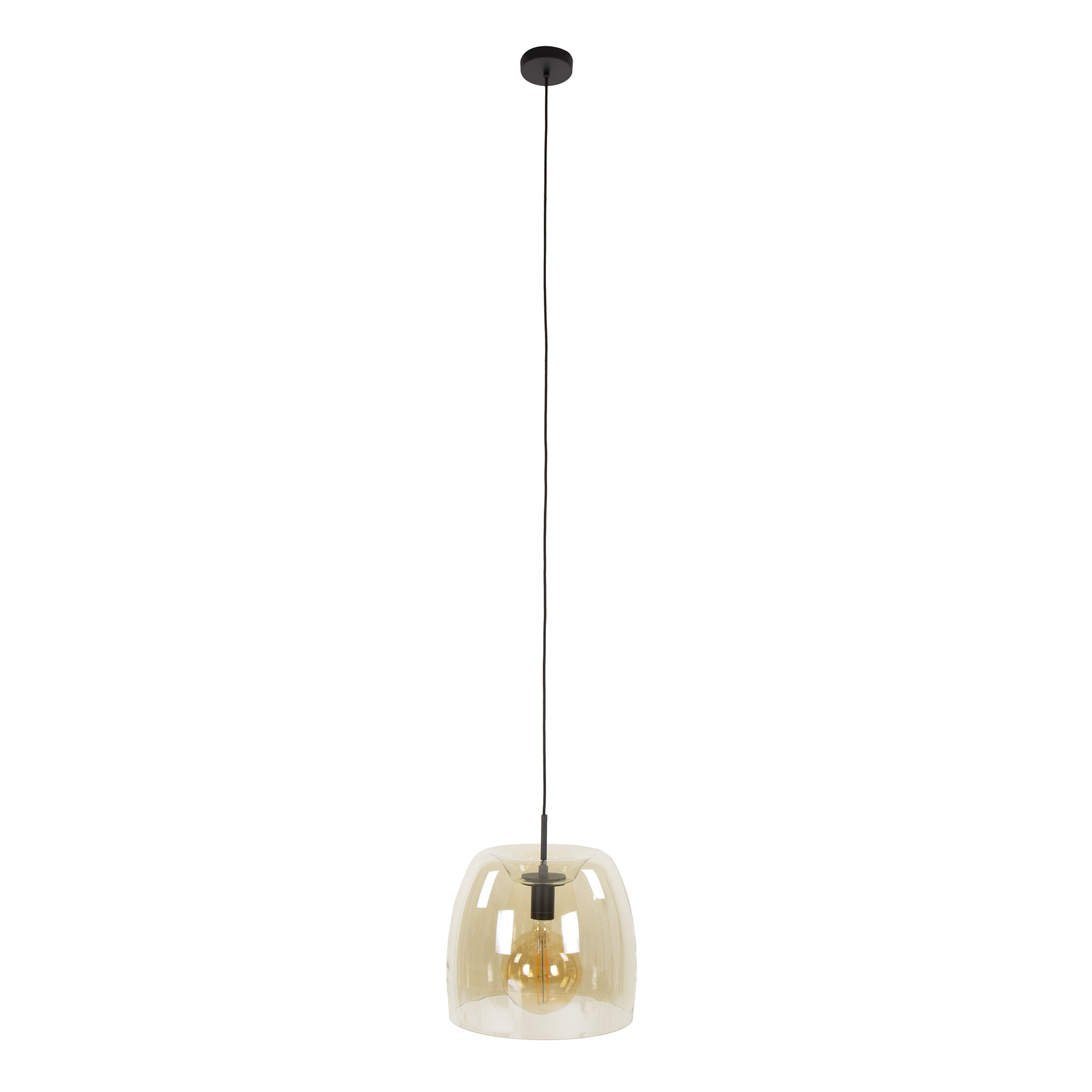 LifestyleFurn Hanglamp 'Rift' Amber glas, 35cm