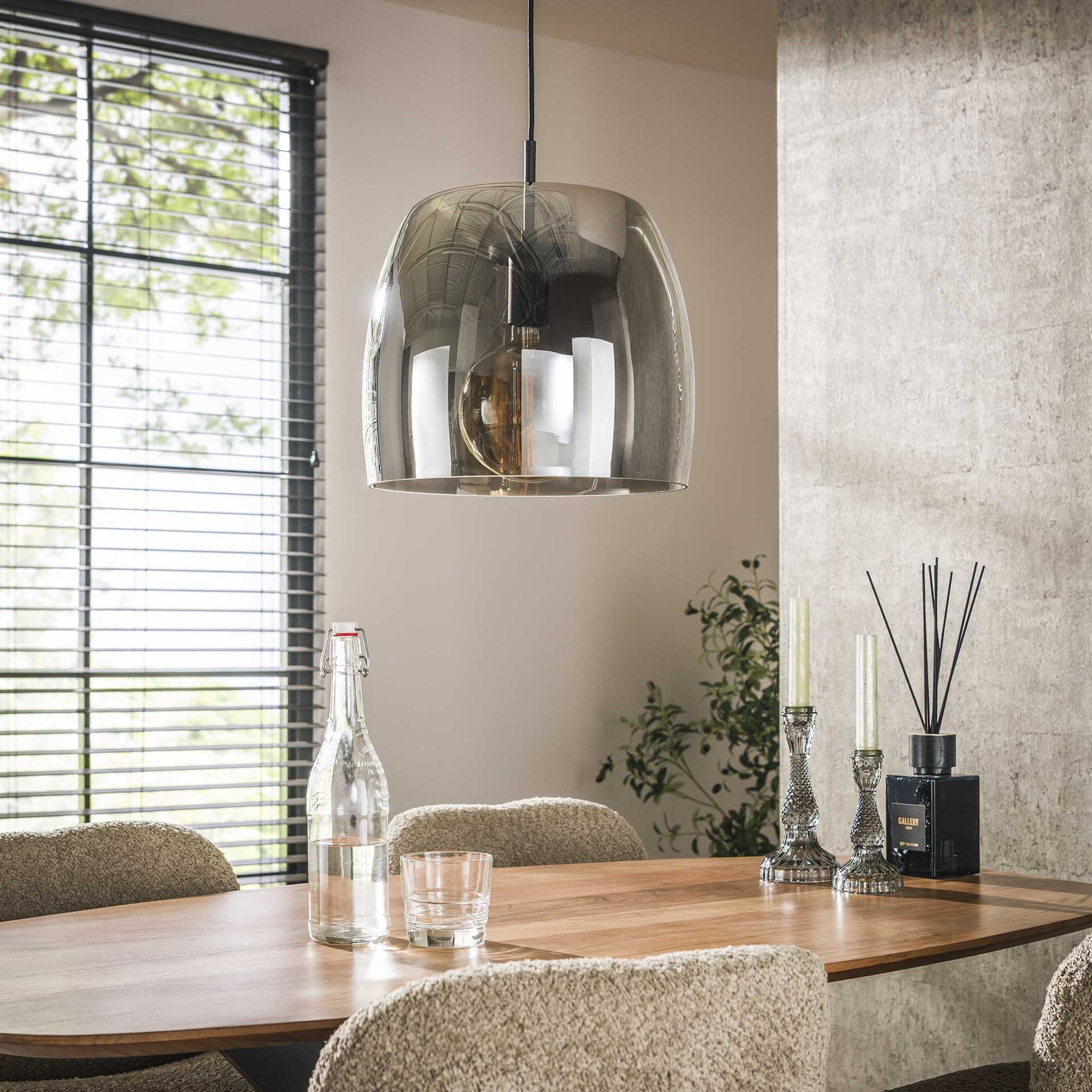 LifestyleFurn Hanglamp 'Rift' Smoke glas, 35cm