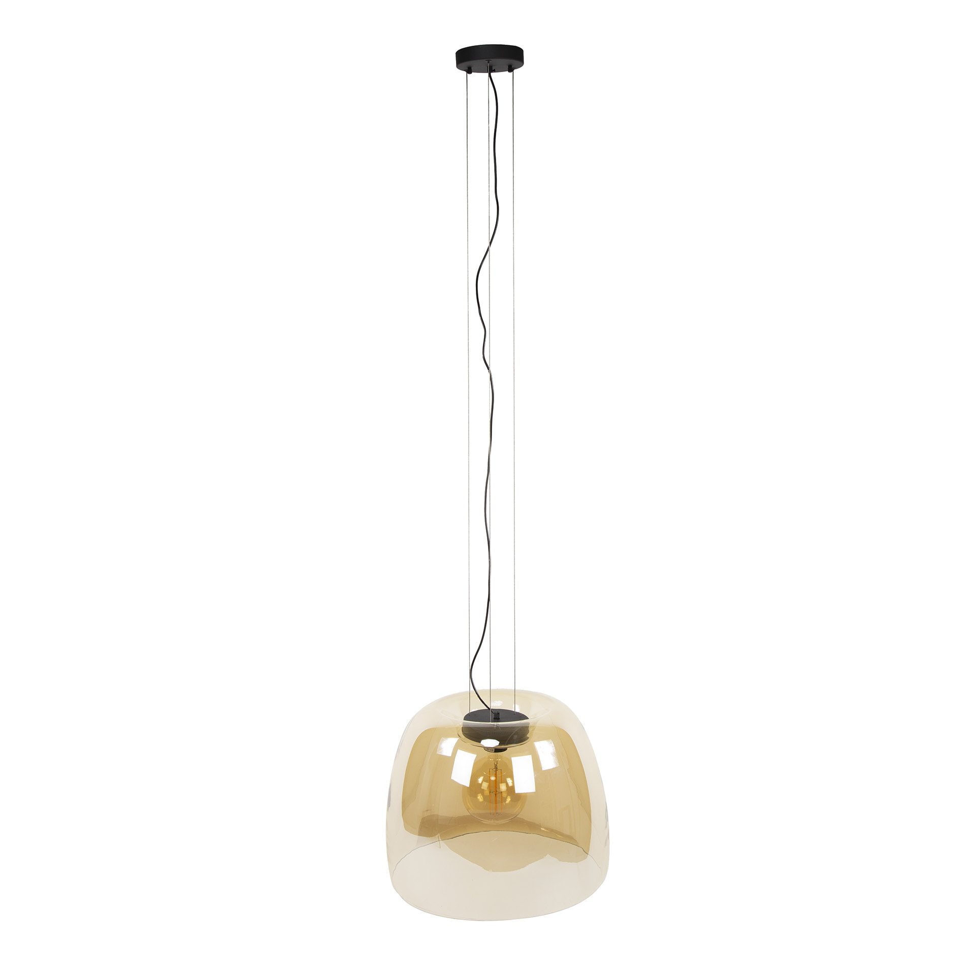 LifestyleFurn Hanglamp 'Rift' Amber glas, 48cm