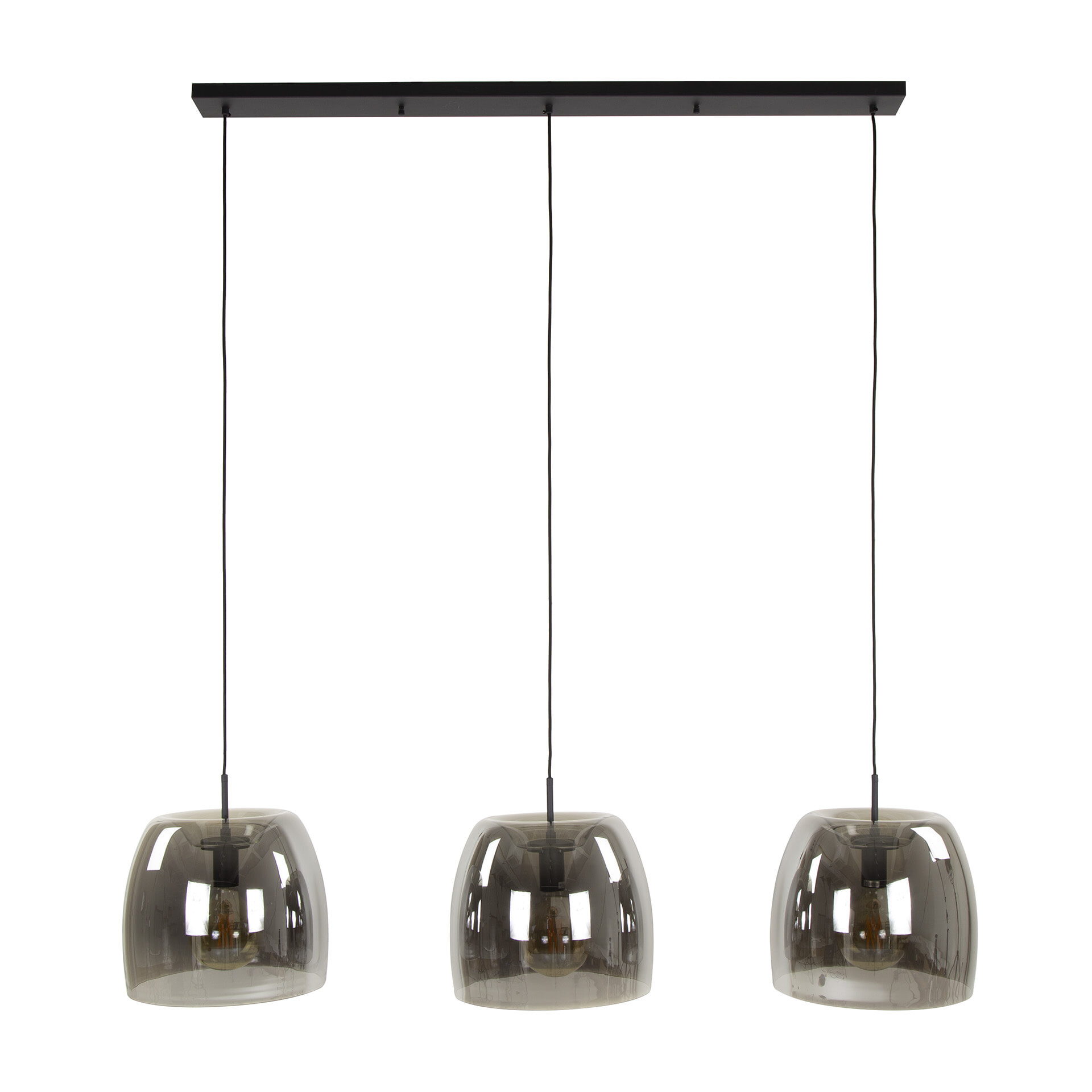 LifestyleFurn Hanglamp 'Rift' Smoke glas, 3-lamps