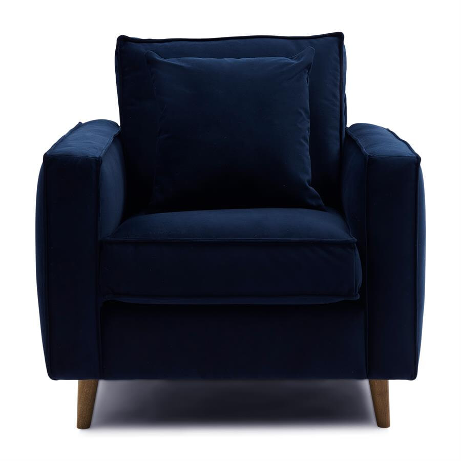 Rivièra Maison Fauteuil 'Kendall' Velvet, kleur Midnight Navy
