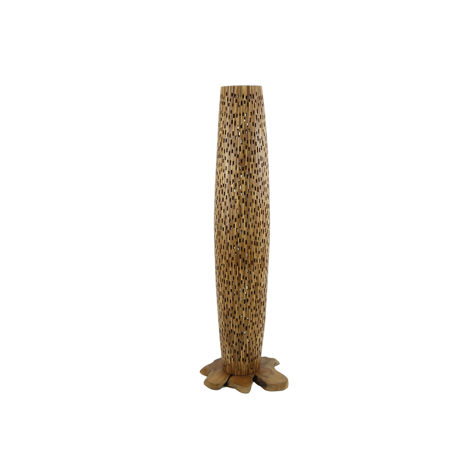 LifestyleFurn Vloerlamp 'Eugena' Teakhout, 145cm