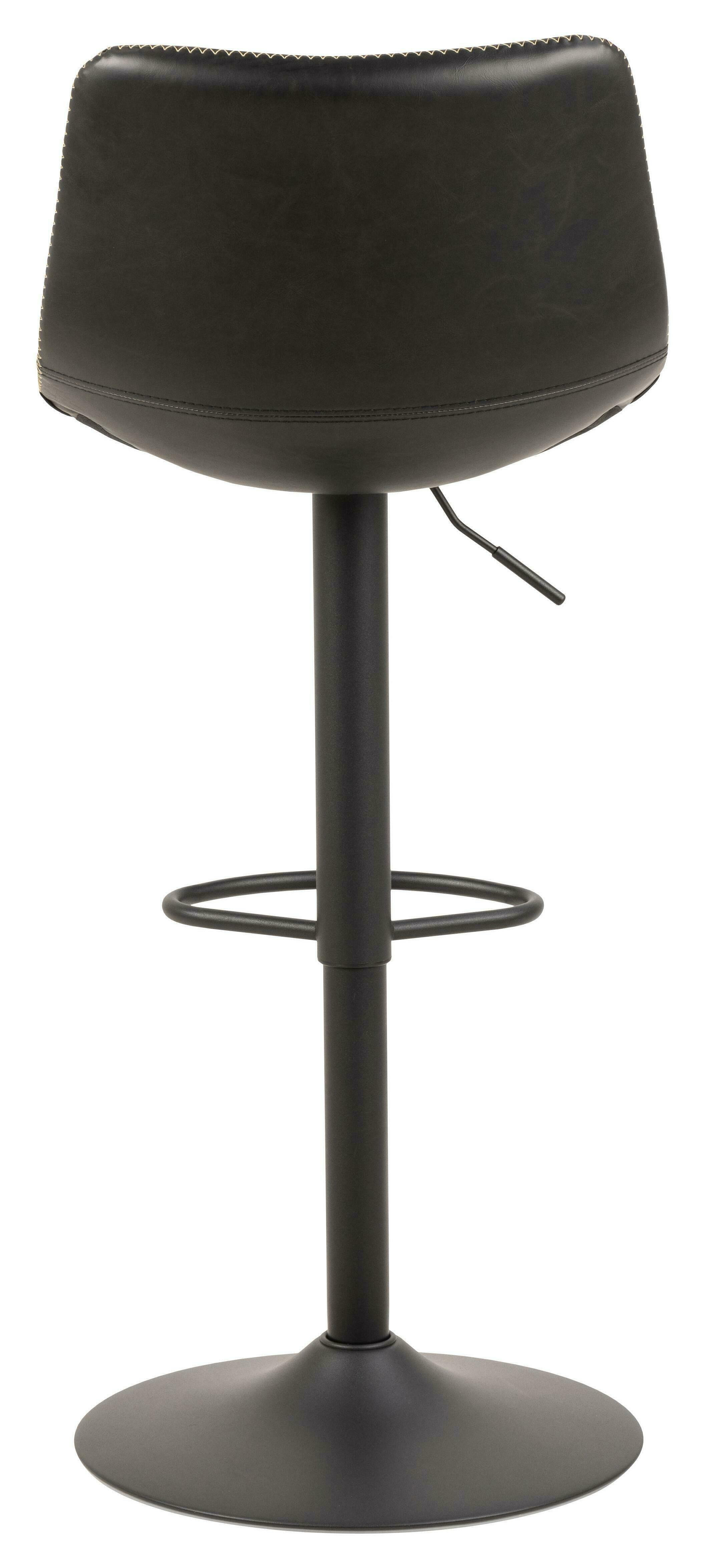 Bendt Draaibare Barkruk 'Xanthe' PU, kleur Zwart (zithoogte 61-83cm)