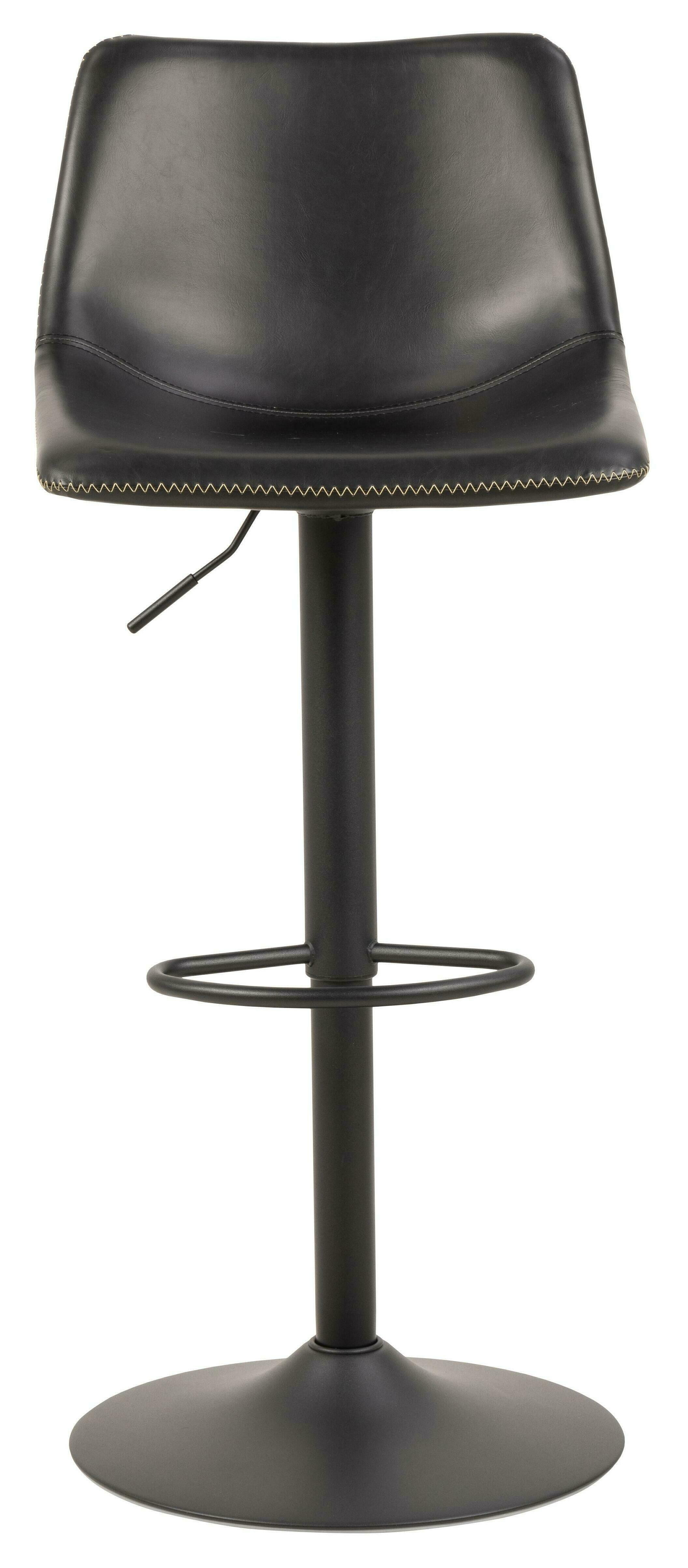 Bendt Draaibare Barkruk 'Xanthe' PU, kleur Zwart (zithoogte 61-83cm)