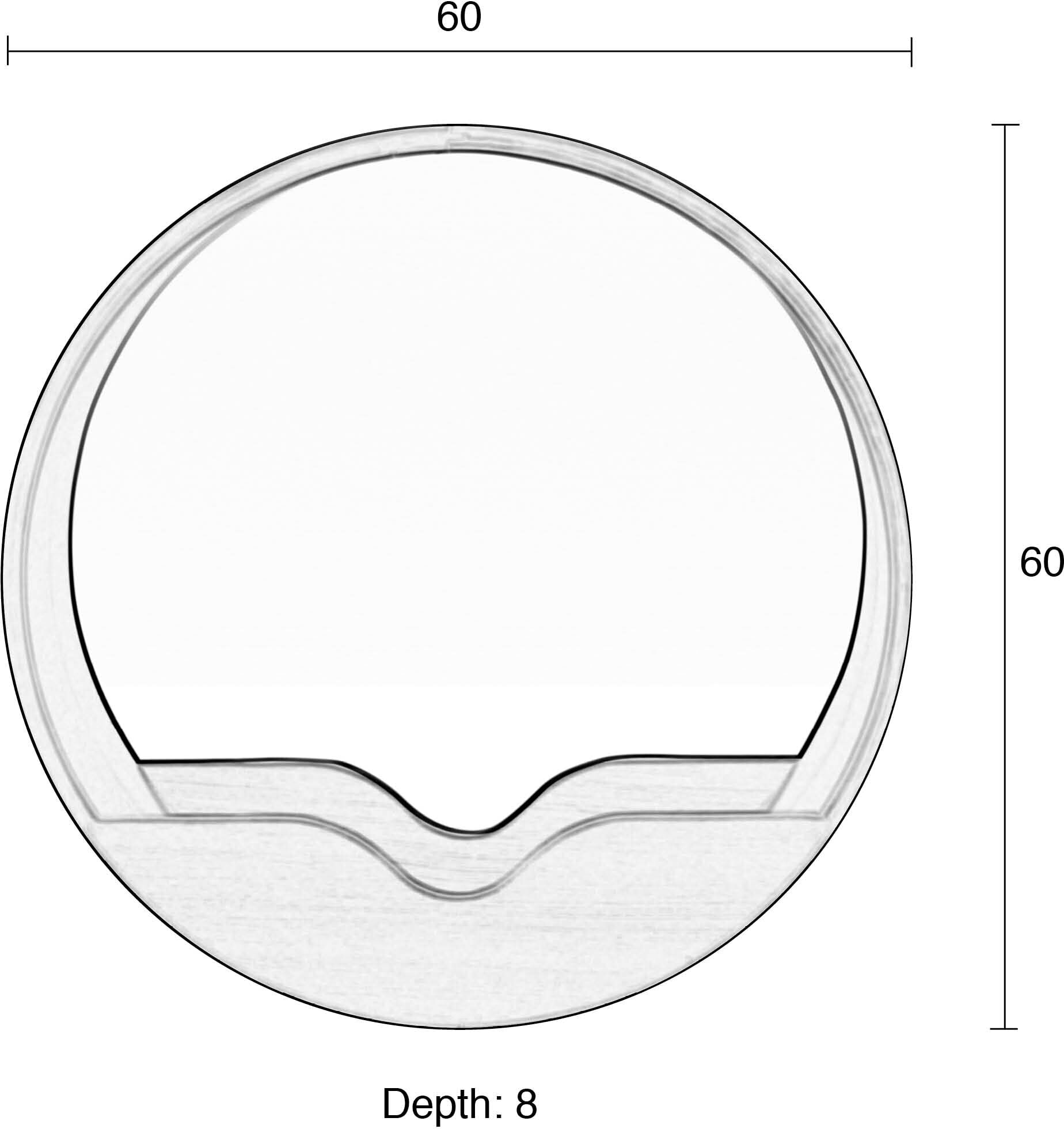 Zuiver Ronde Spiegel 'Round Wall' Eiken, 60cm