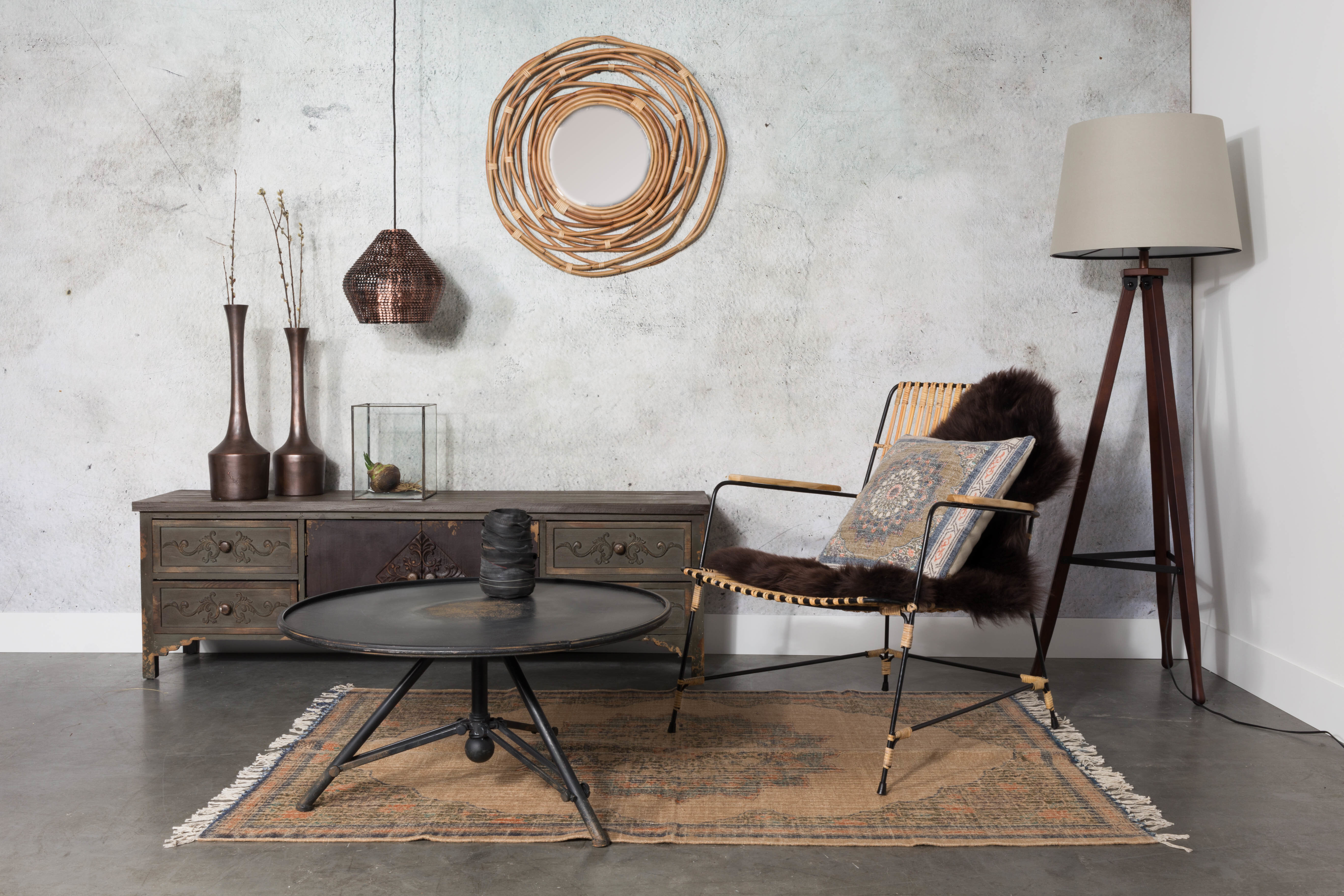 Dutchbone Ronde Spiegel 'Kubu' 75cm