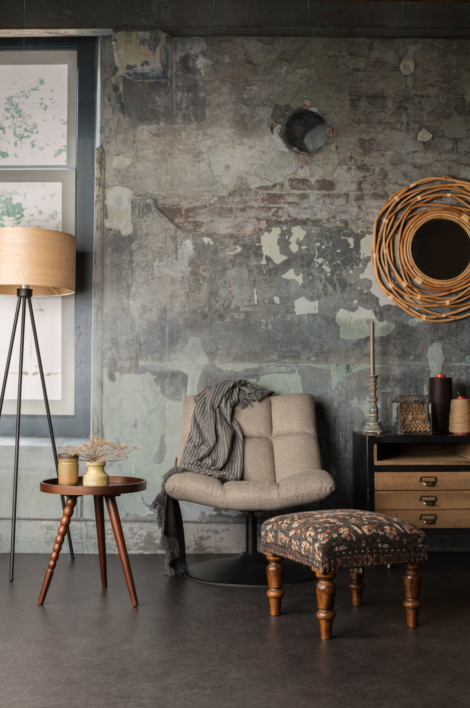 Dutchbone Ronde Spiegel 'Kubu' 75cm