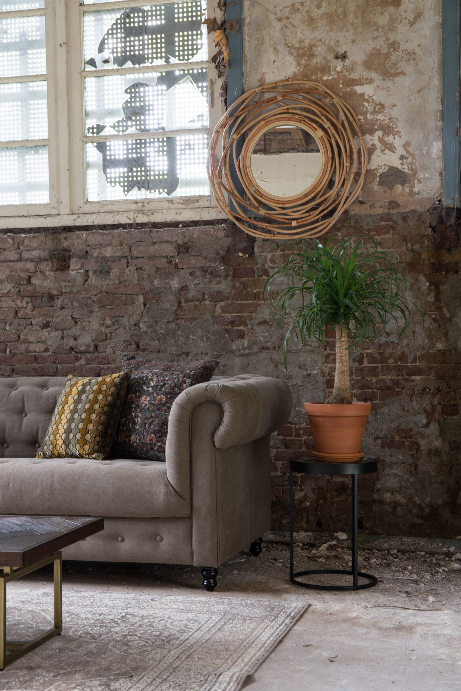 Dutchbone Ronde Spiegel 'Kubu' 75cm