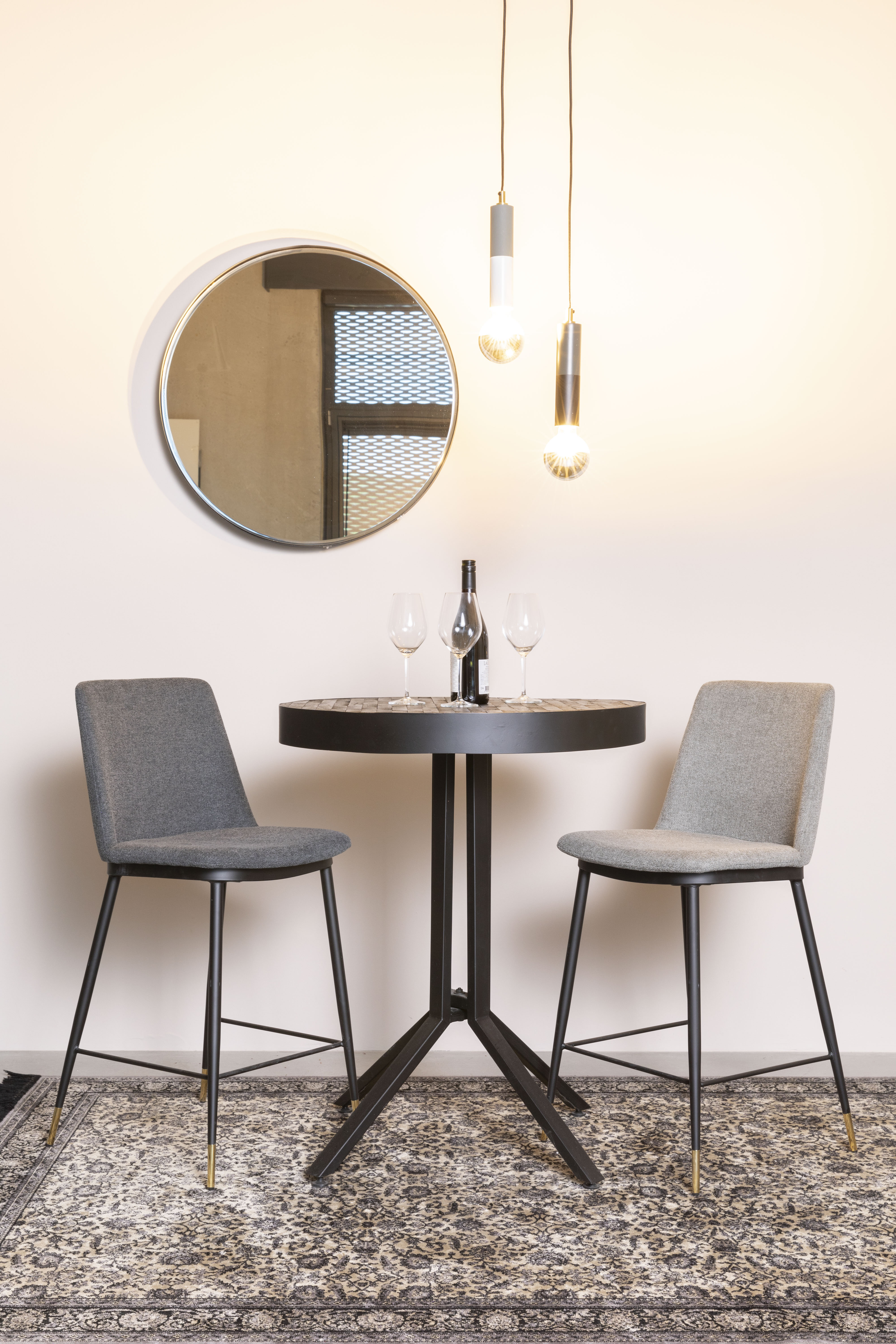 Ronde Spiegel 'Sal' 60cm, kleur zwart