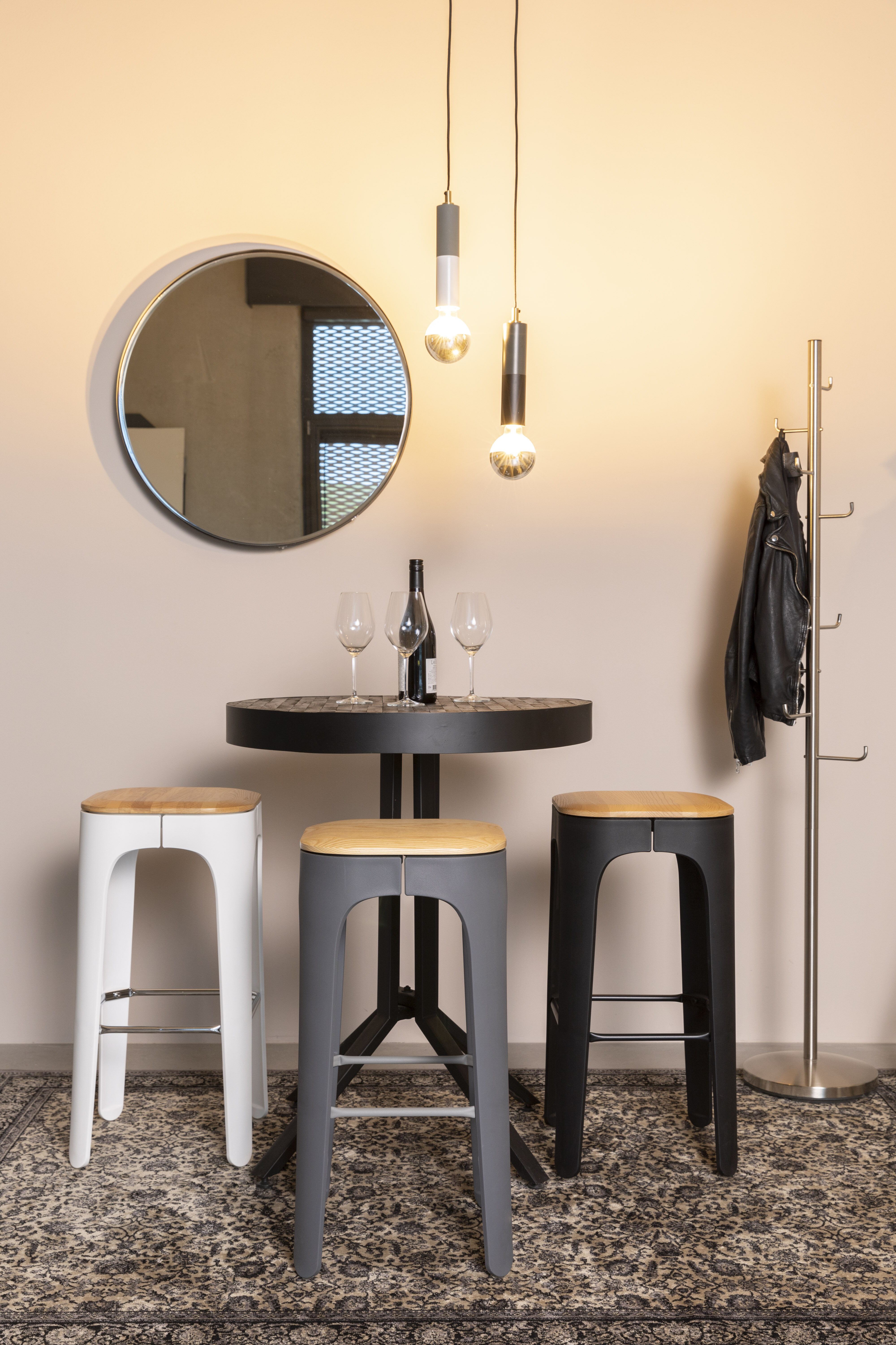 Ronde Spiegel 'Sal' 60cm, kleur zwart