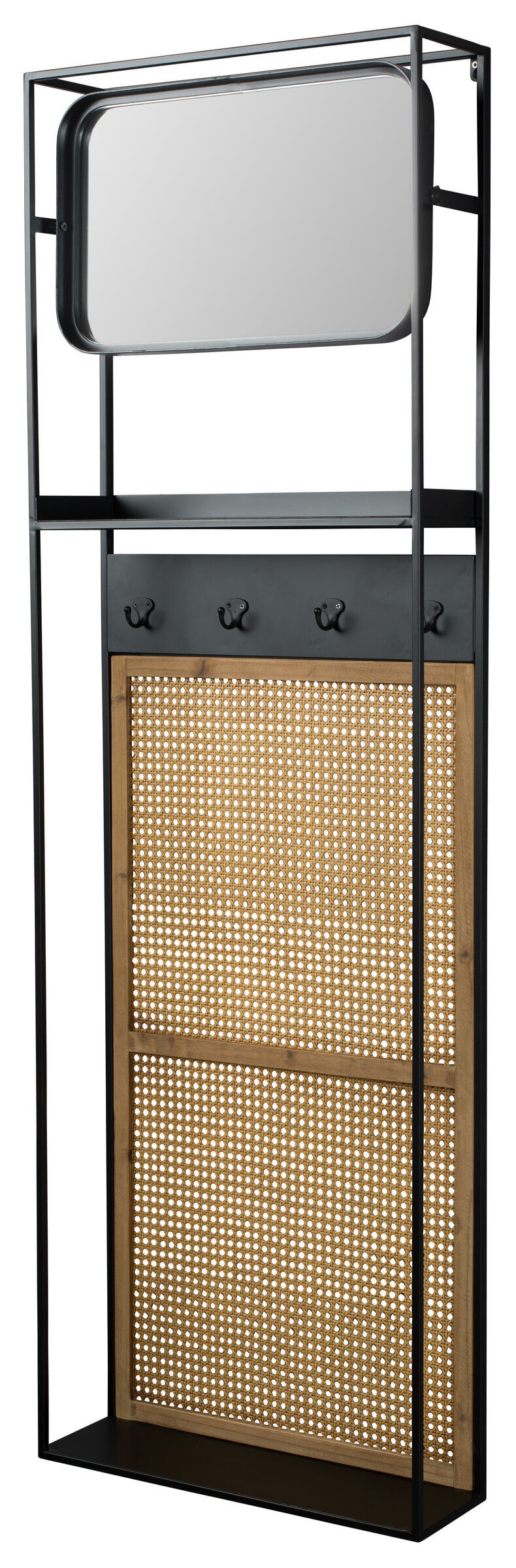 Dutchbone Kapstok 'Langres' met spiegel, 165 x 53cm