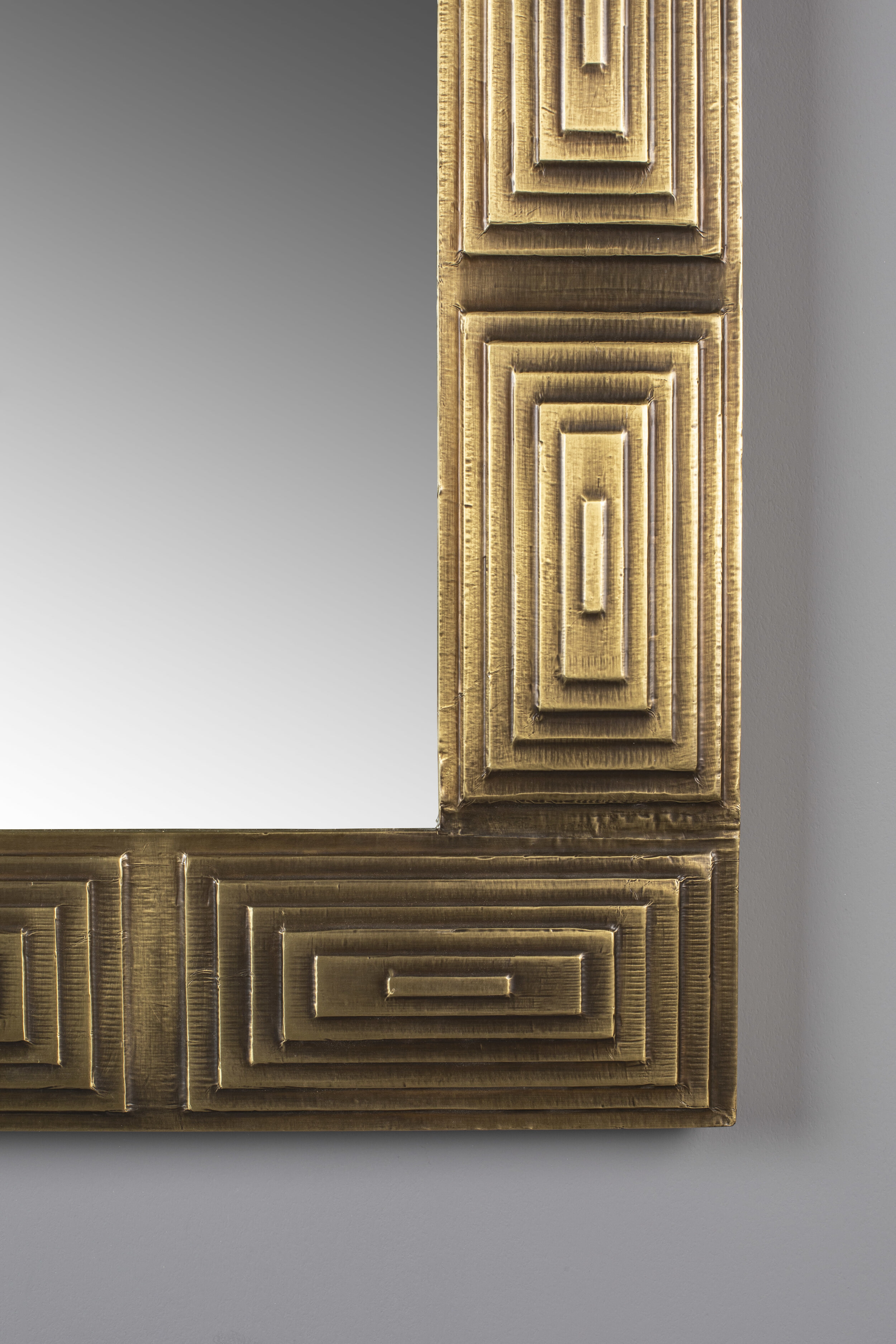 Dutchbone Spiegel 'Volan' mangohout, 110x70cm, kleur goud