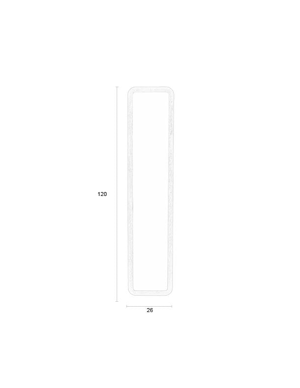 ZILT Spiegel 'Rania' Rubberhout, 120 x 26cm