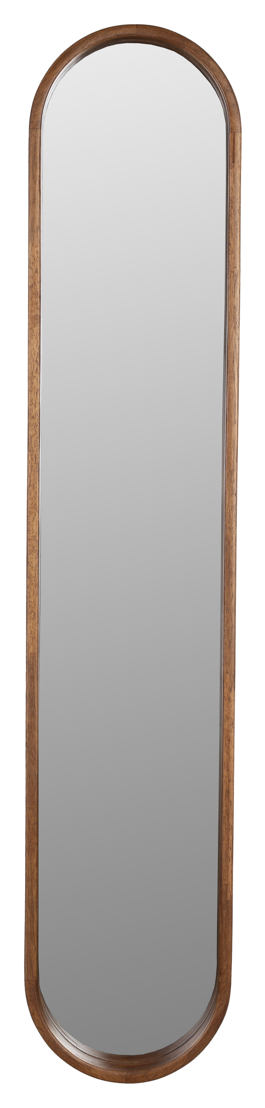 ZILT Ovale Spiegel Rania Rubberhout, 120 x 24cm - Bruin - Ovaal - Japandi