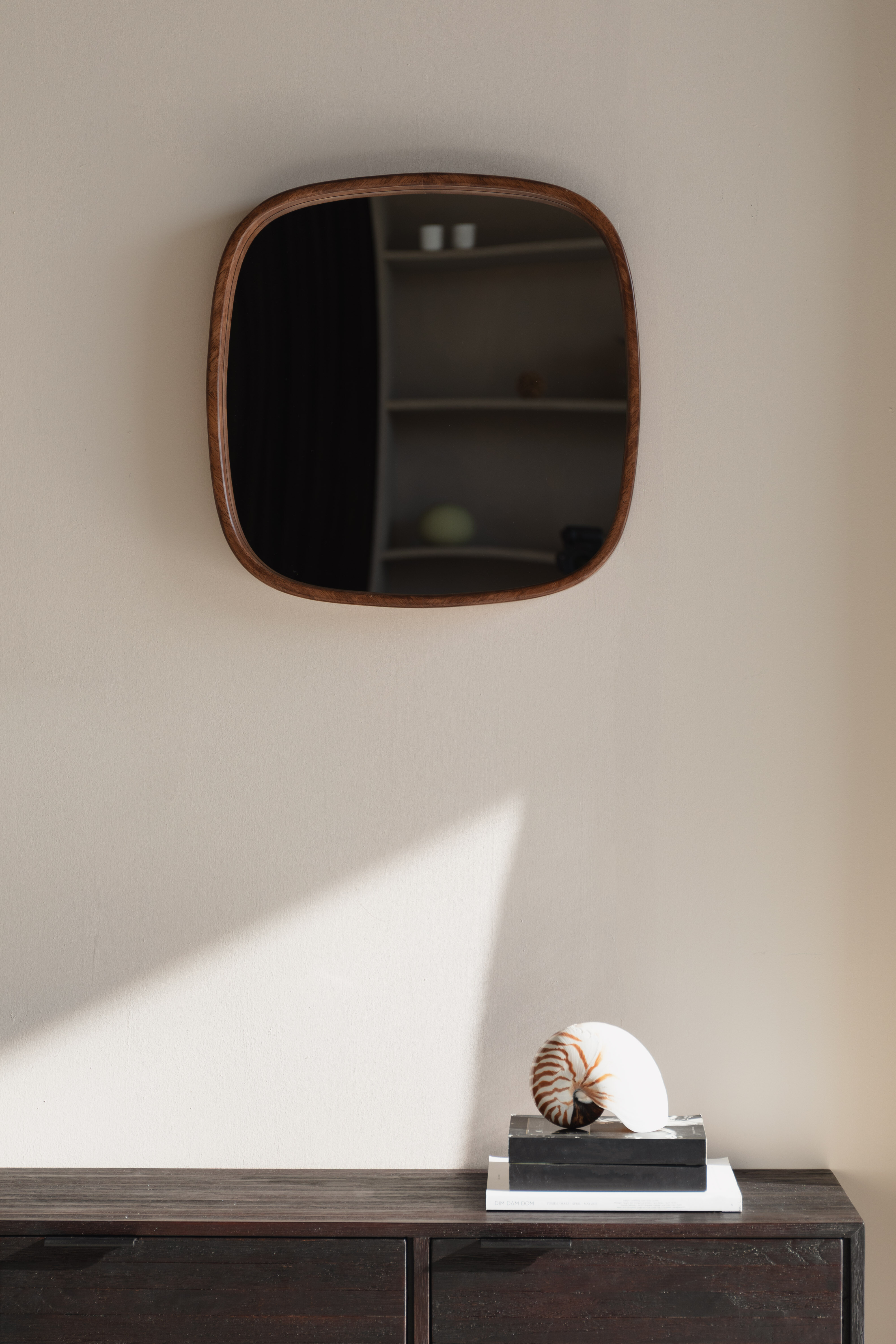 ZILT Vierkante Spiegel 'Rania' Rubberhout, 50 x 50cm