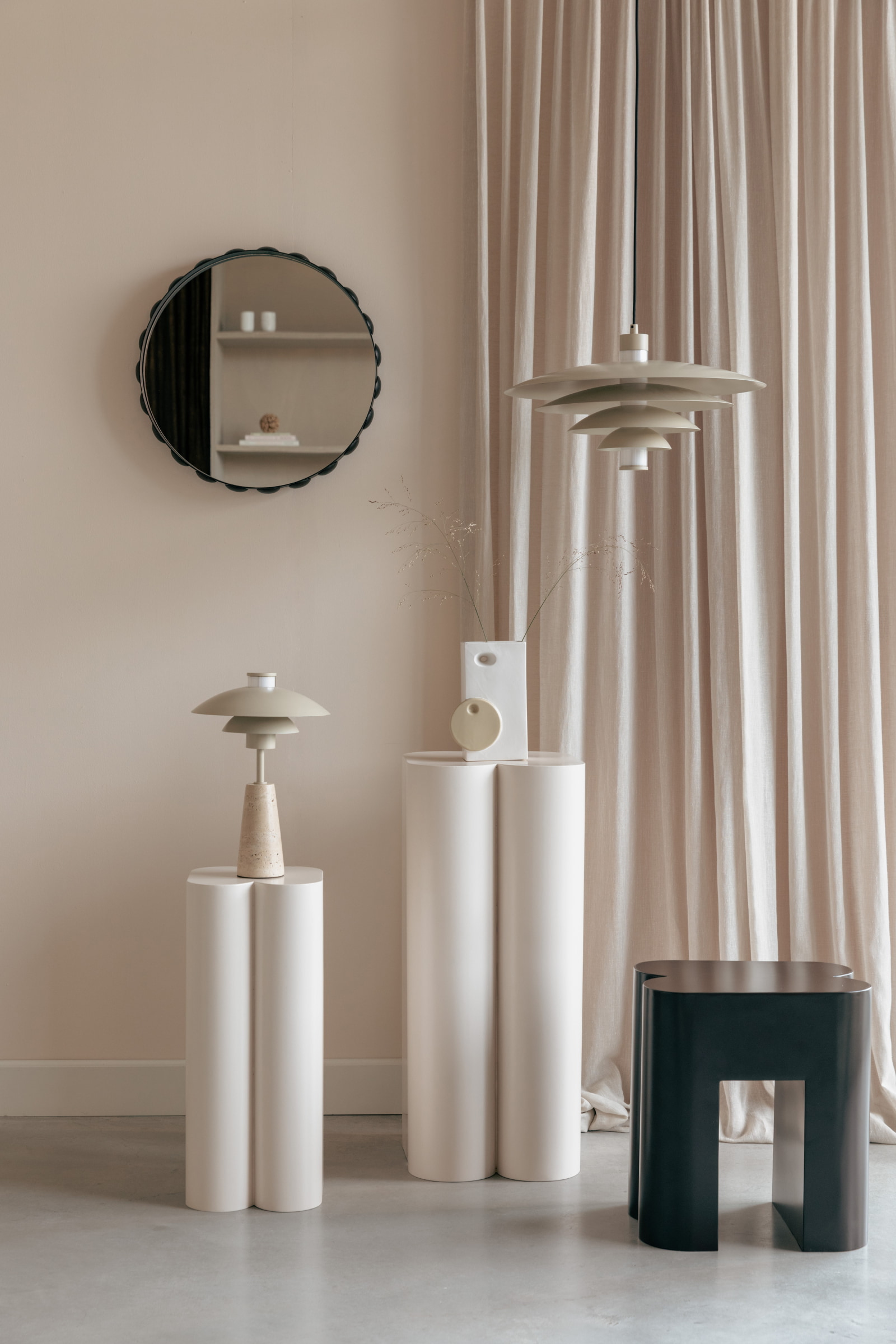 Zuiver Ronde Spiegel 'Bubbles' 50cm, kleur Donkerbruin