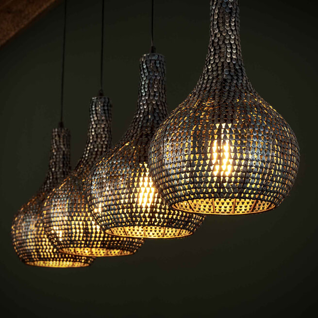 Hanglamp 'Goran' Kegel, 4-lamps