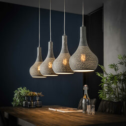 Hanglamp 'Judd' 4-lamps, kleur Grijs