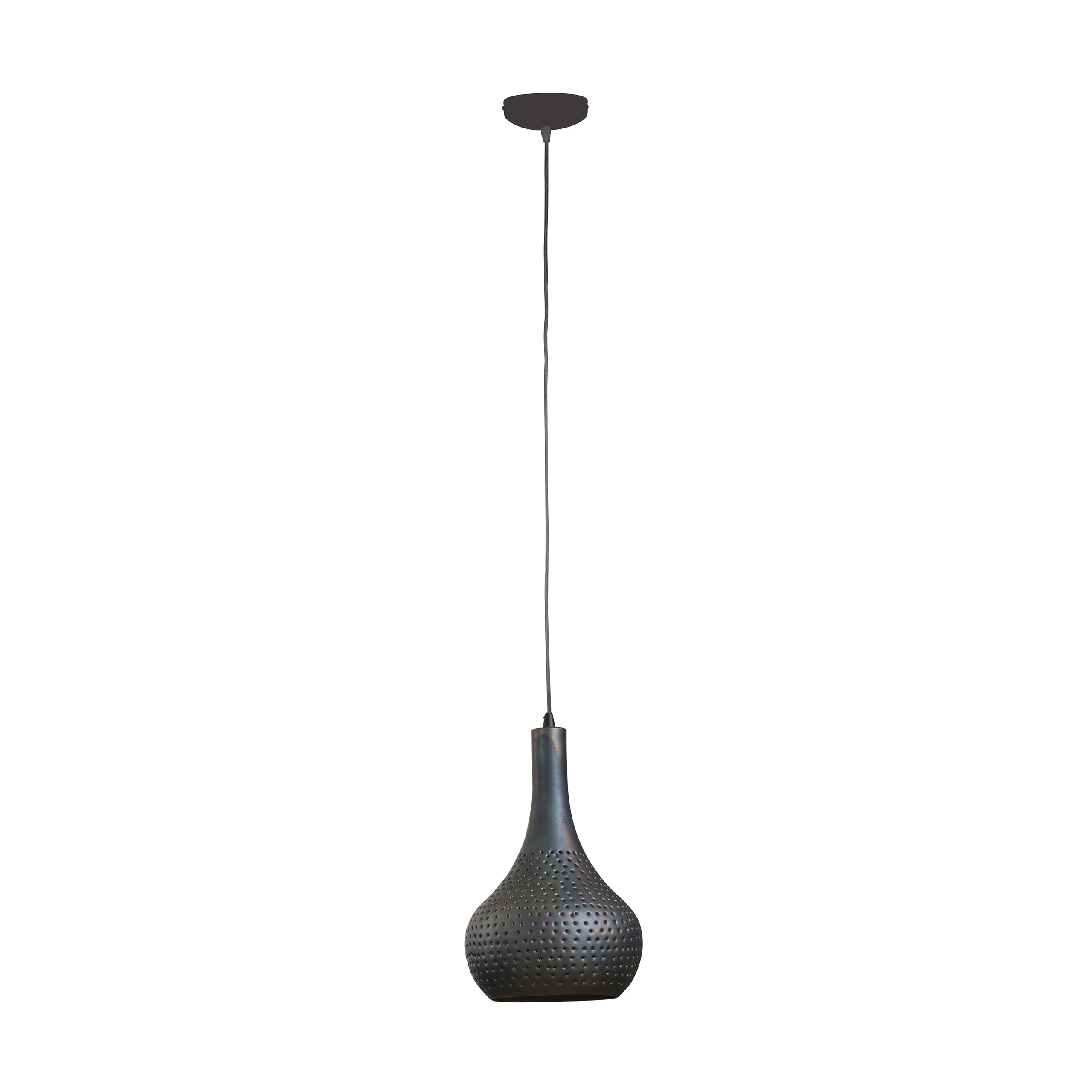 Hanglamp 'Judd' 1-lamps, 25cm, kleur Zwart / Bruin
