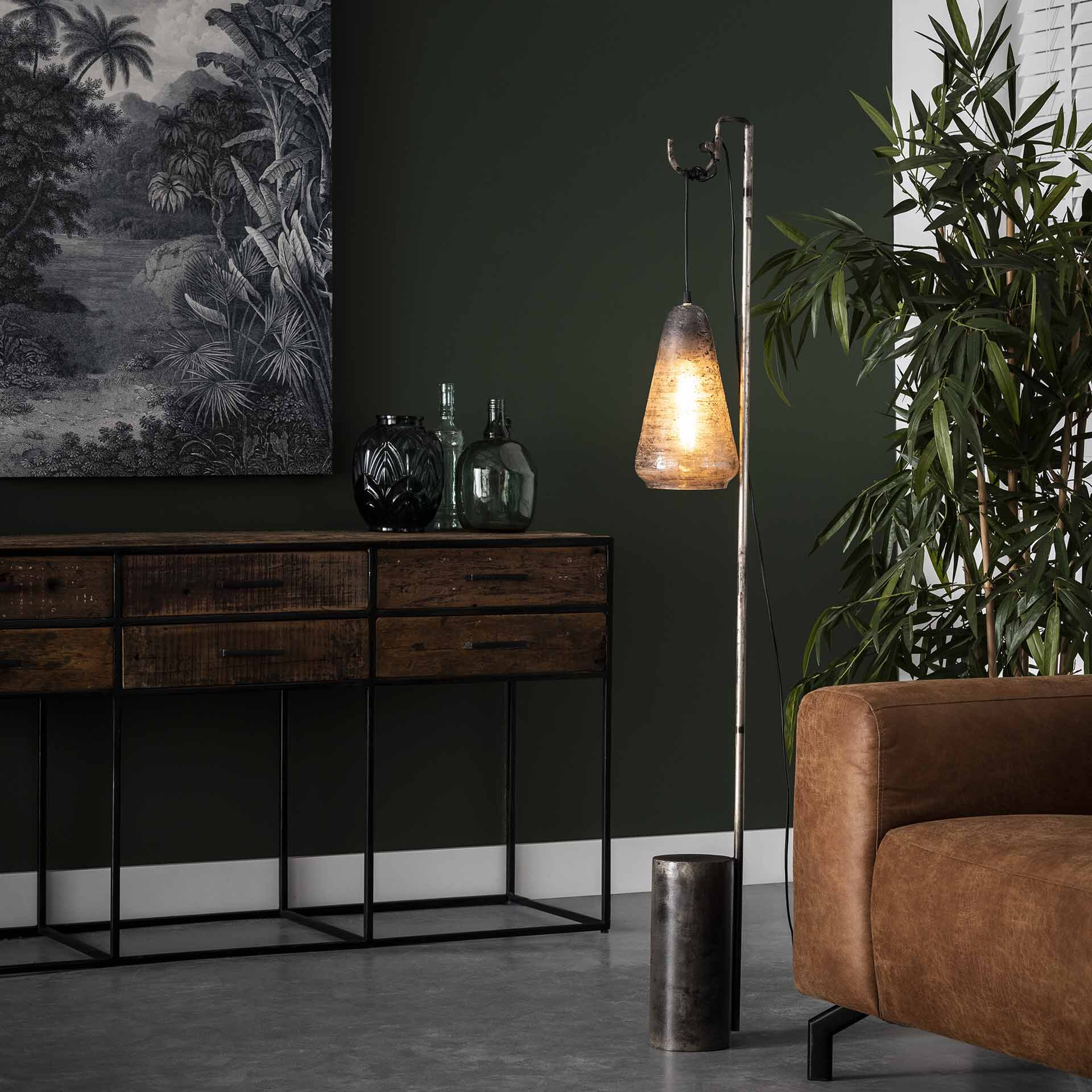Vloerlamp 'Latoya' kleur Oud Zilver Vloerlamp 'Latoya' kleur Oud Zilver