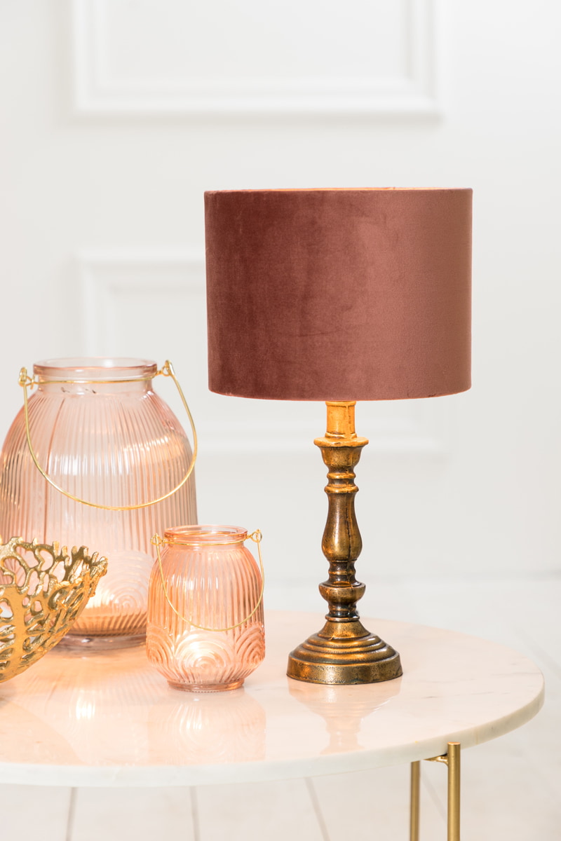 Light & Living Tafellamp 'Helga' 22cm, kleur Antiek Brons (excl. kap)